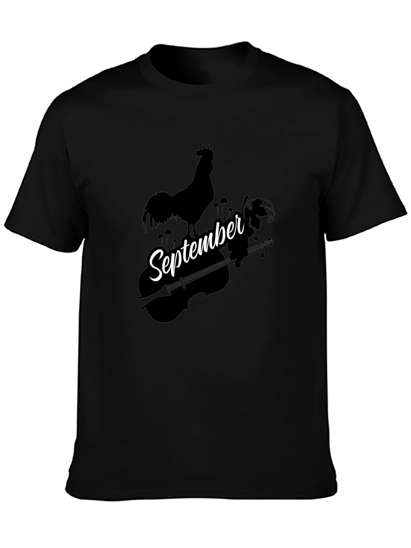 September Rooster Cello Black T-Shirt