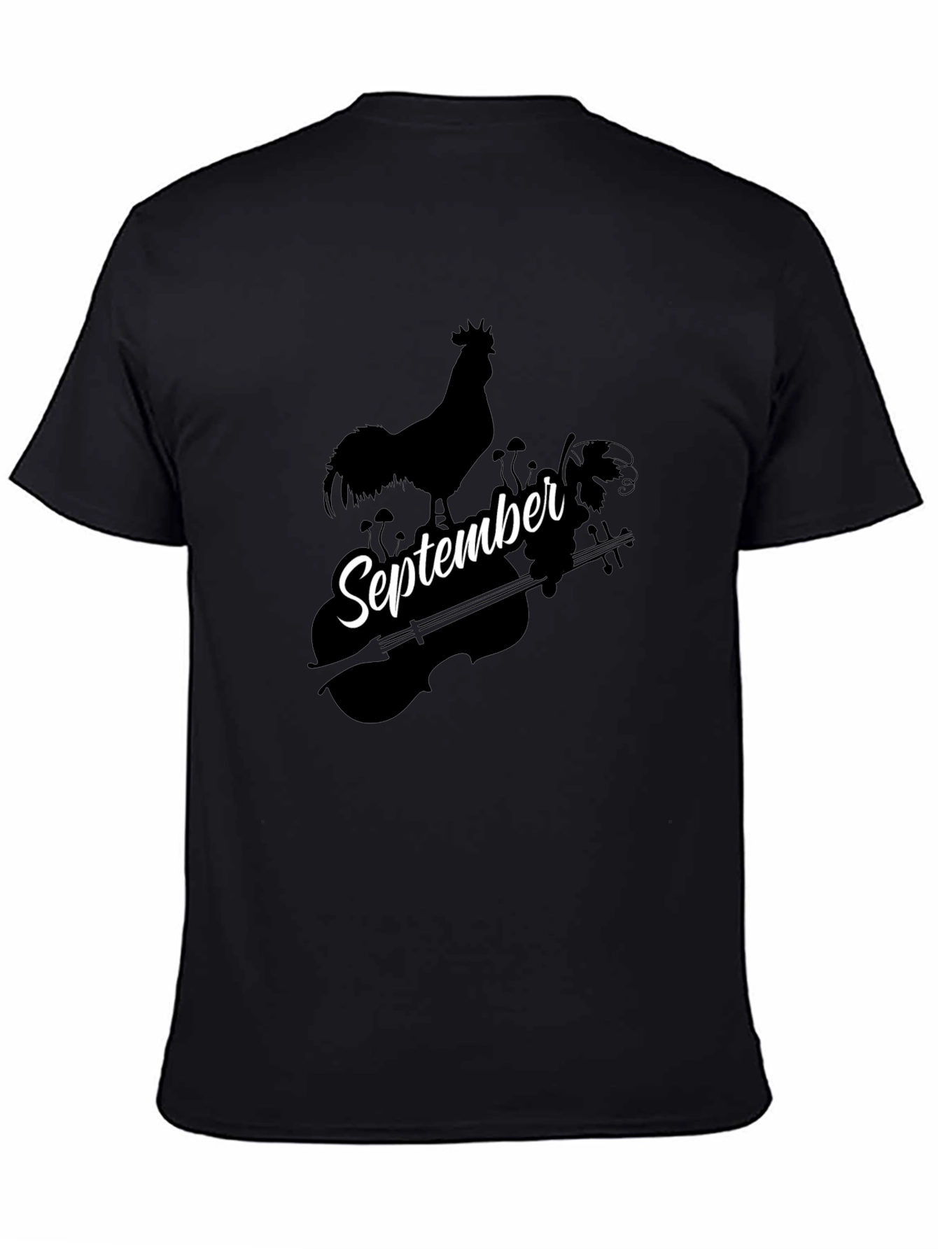 September Rooster Cello Black T-Shirt