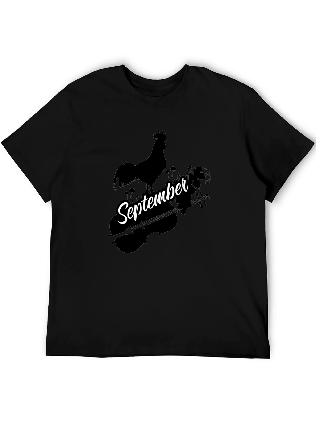 September Rooster Cello Black T-Shirt