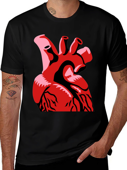Anatomical Heart Graphic Print Black T-Shirt