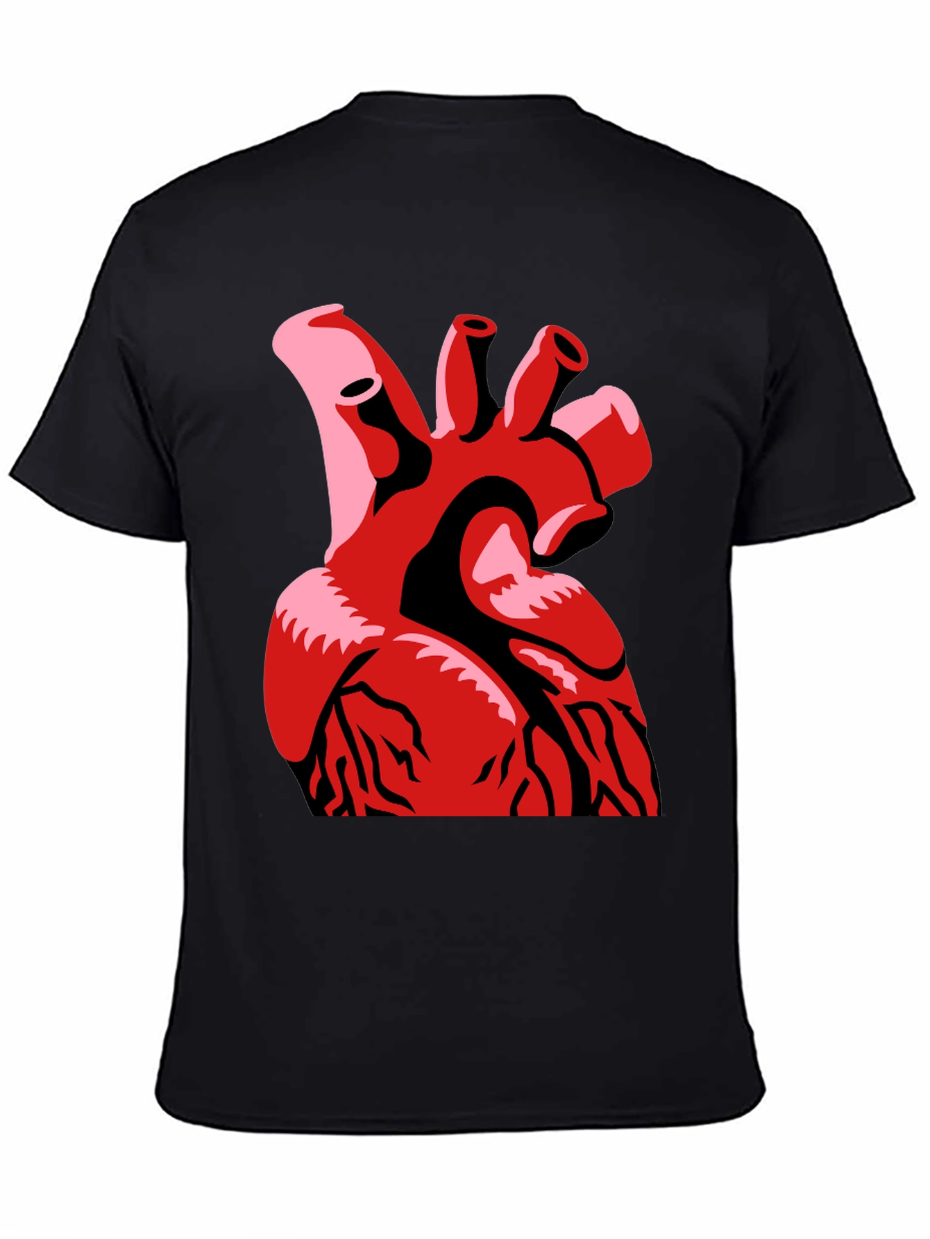 Anatomical Heart Graphic Print Black T-Shirt