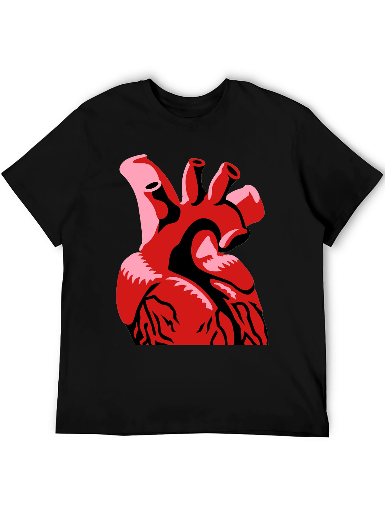 Anatomical Heart Graphic Print Black T-Shirt