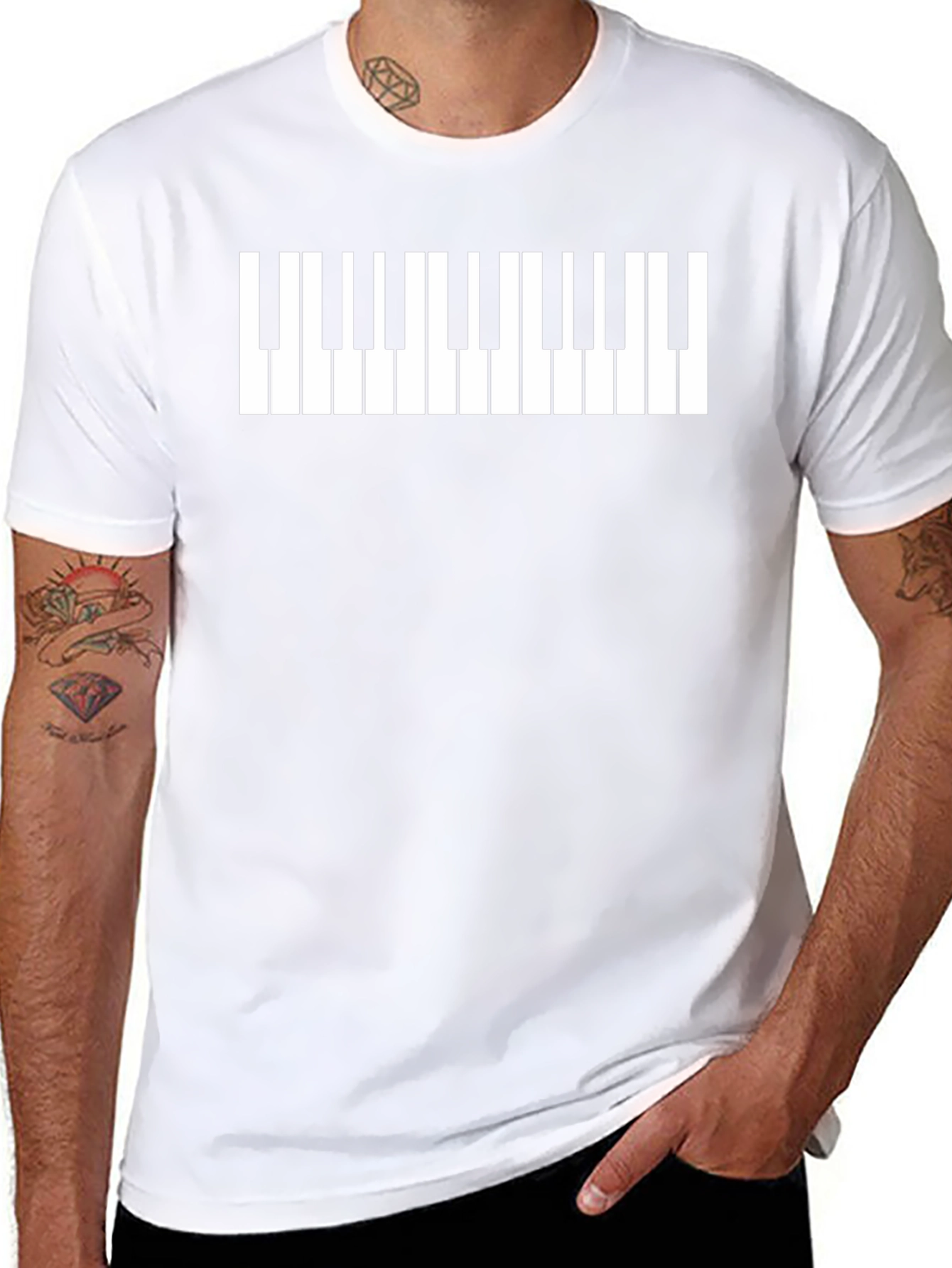 Piano Keys Graphic Tee - Musicians Novelty T-Shirt