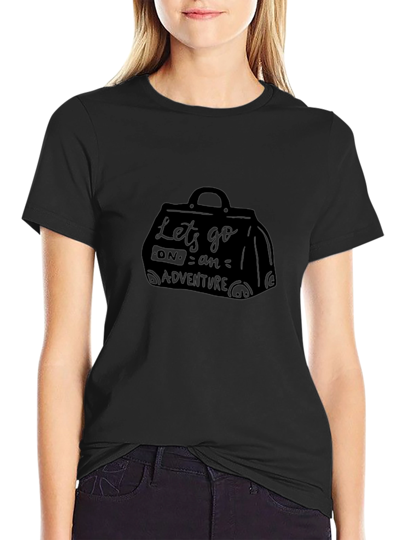 Adventure Bound Tee: Black Graphic Travel T-Shirt