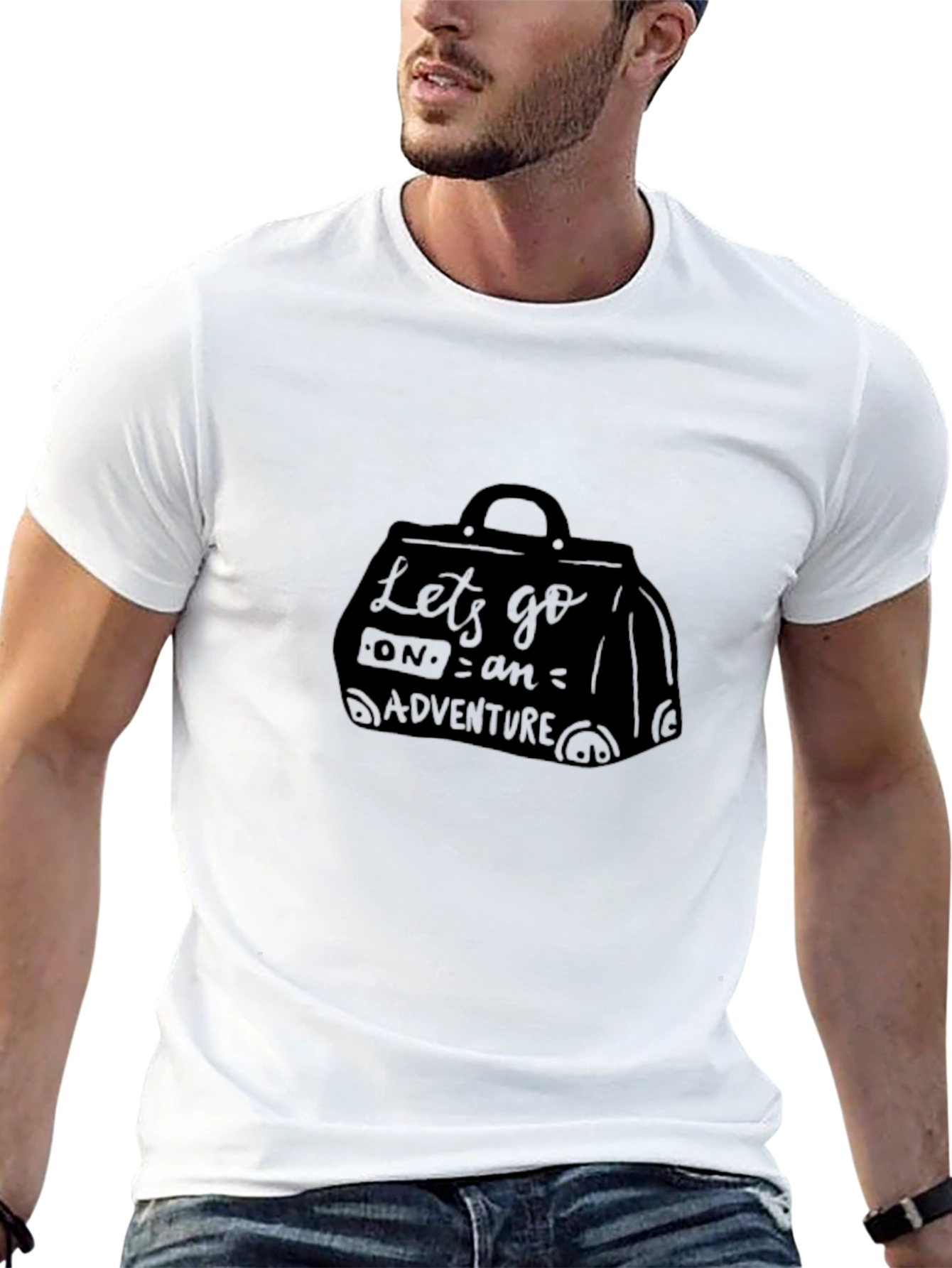 Adventure Bound Tee: Black Graphic Travel T-Shirt