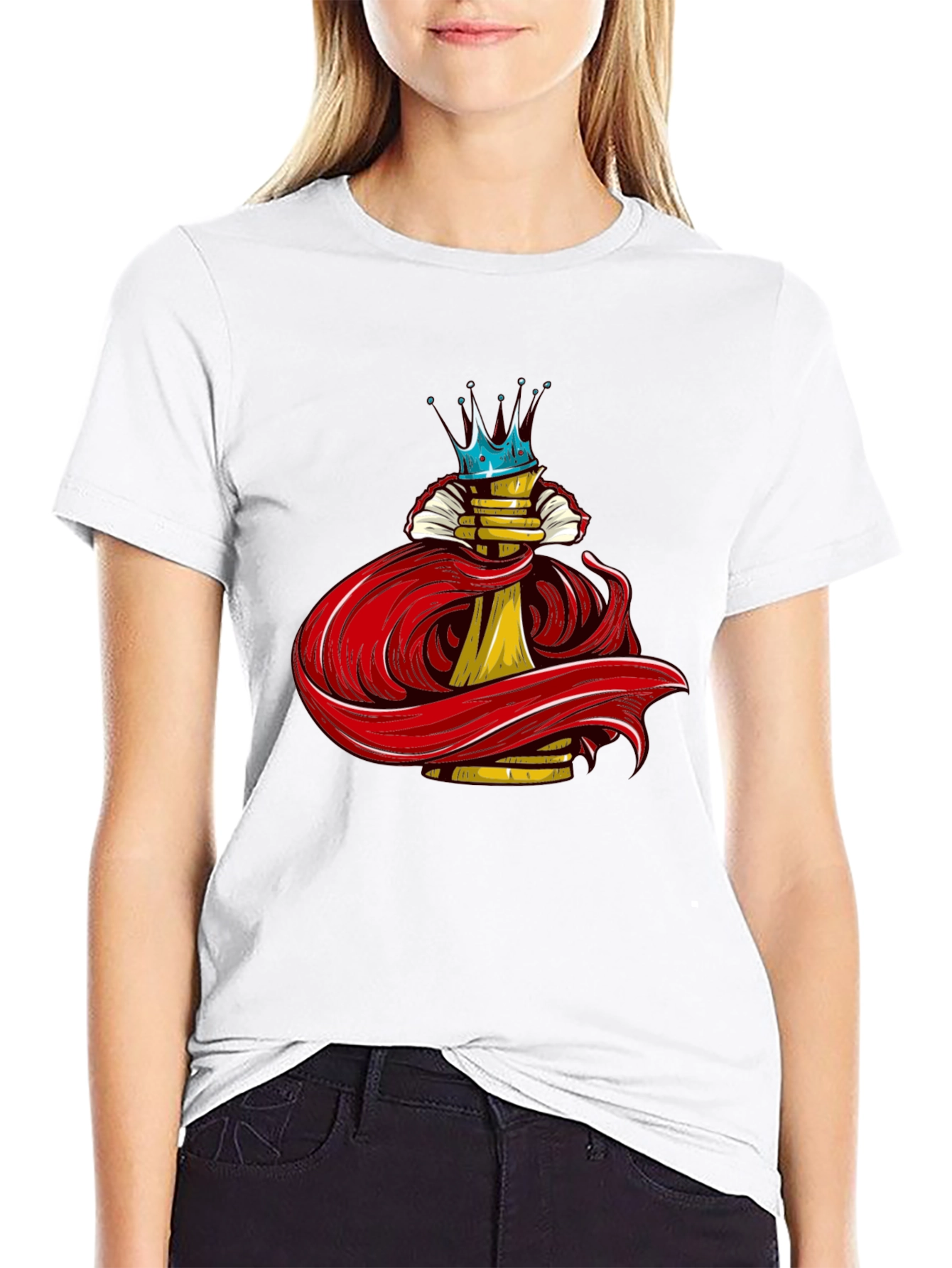 Crowned Chess Piece Black Graphic Tee