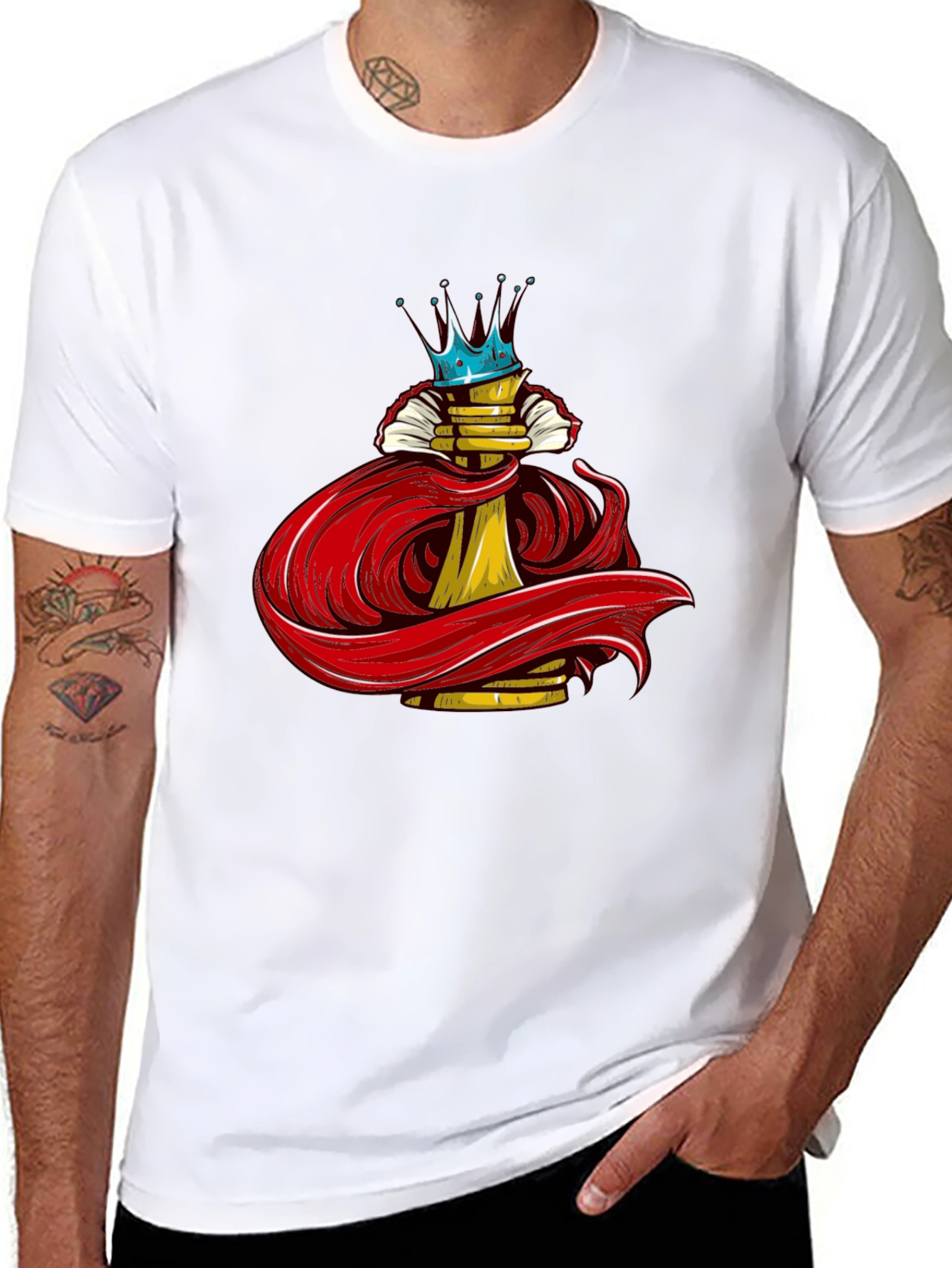 Crowned Chess Piece Black Graphic Tee