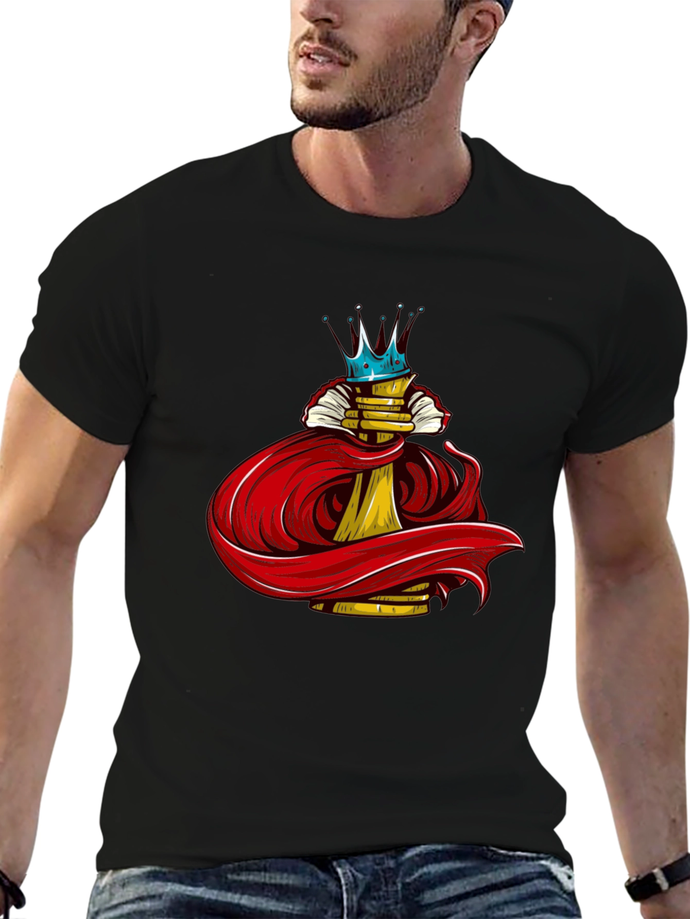 Crowned Chess Piece Black Graphic Tee