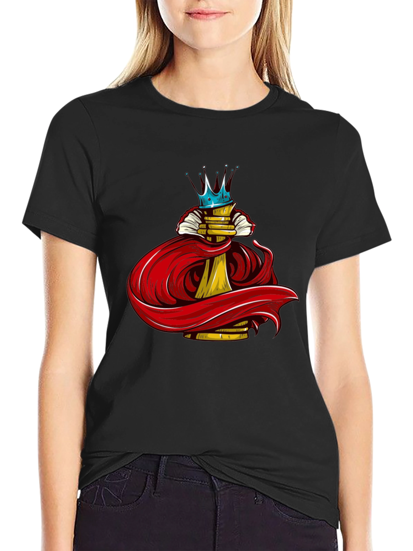 Crowned Chess Piece Black Graphic Tee