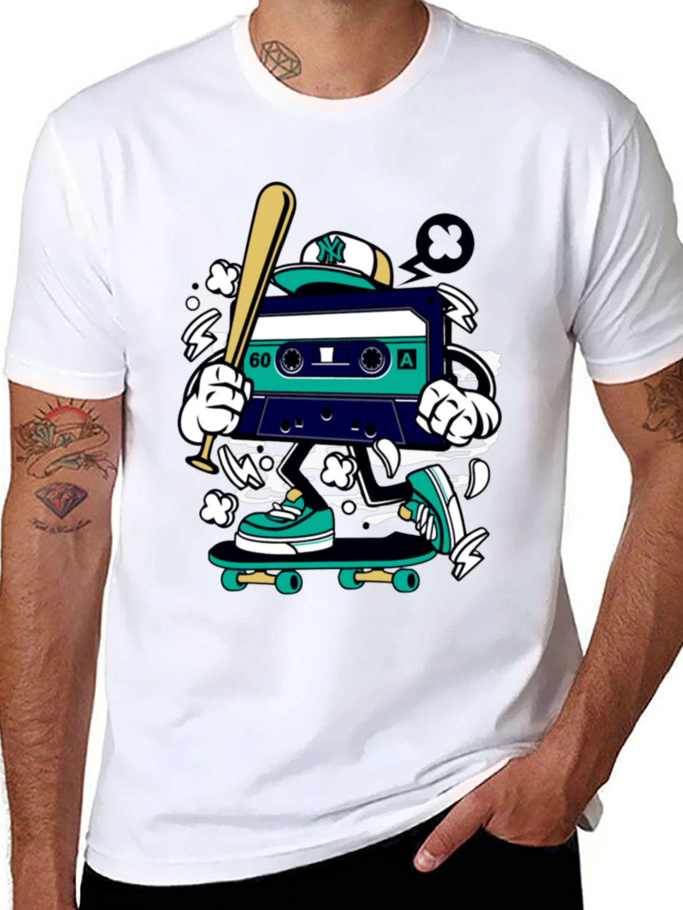 Retro Cassette Tape Skateboarder T-Shirt