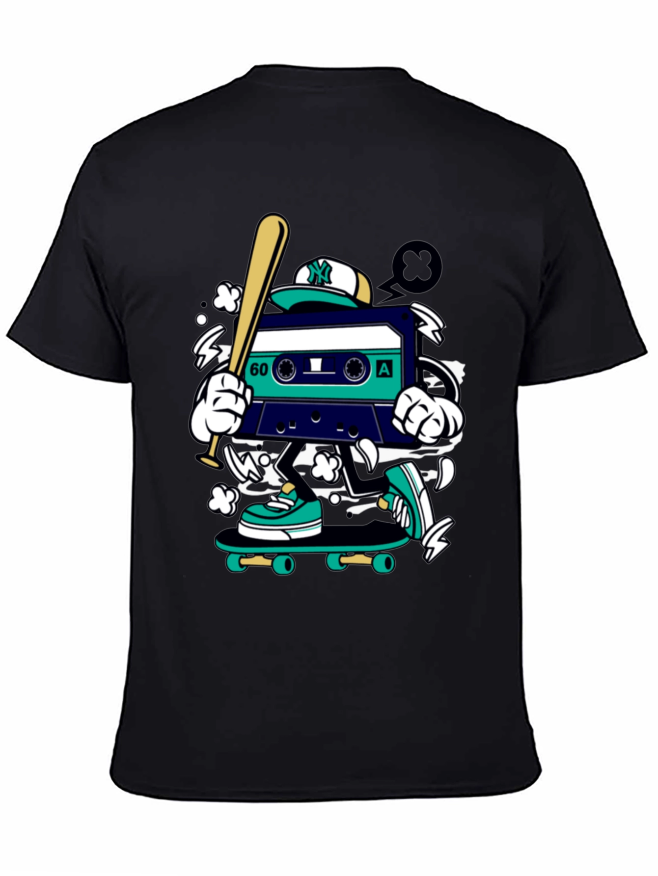 Retro Cassette Tape Skateboarder T-Shirt