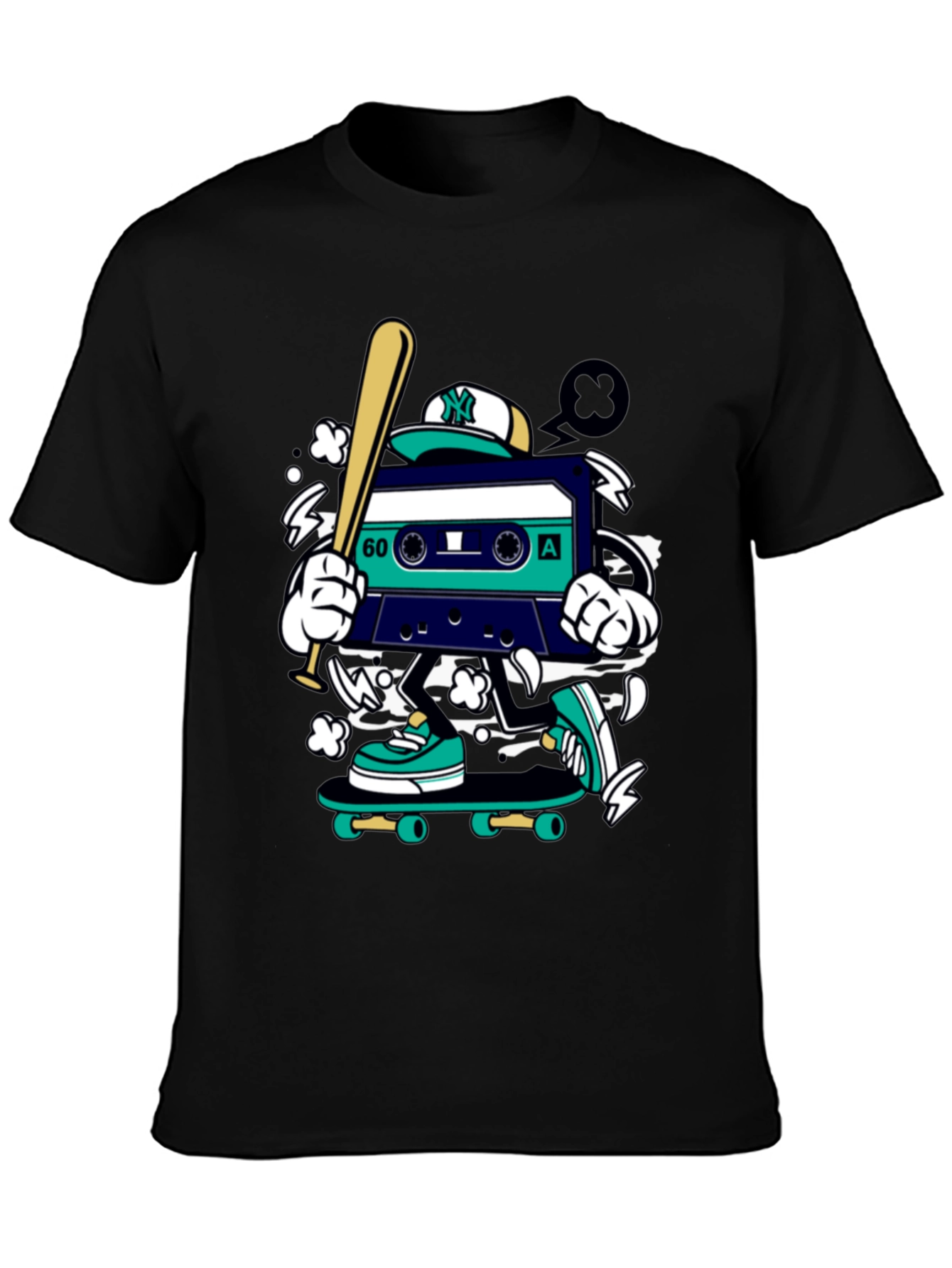 Retro Cassette Tape Skateboarder T-Shirt