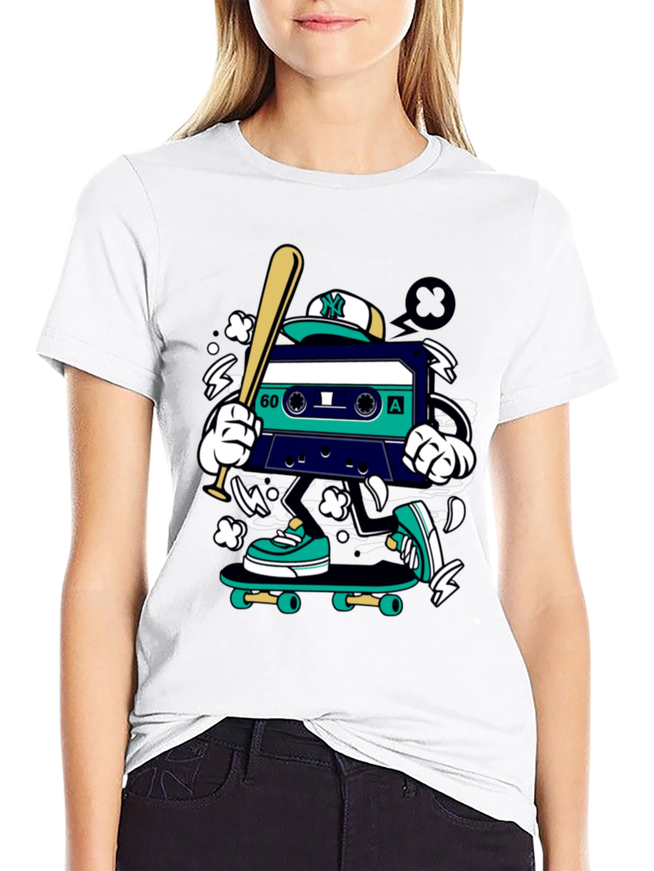 Retro Cassette Tape Skateboarder T-Shirt