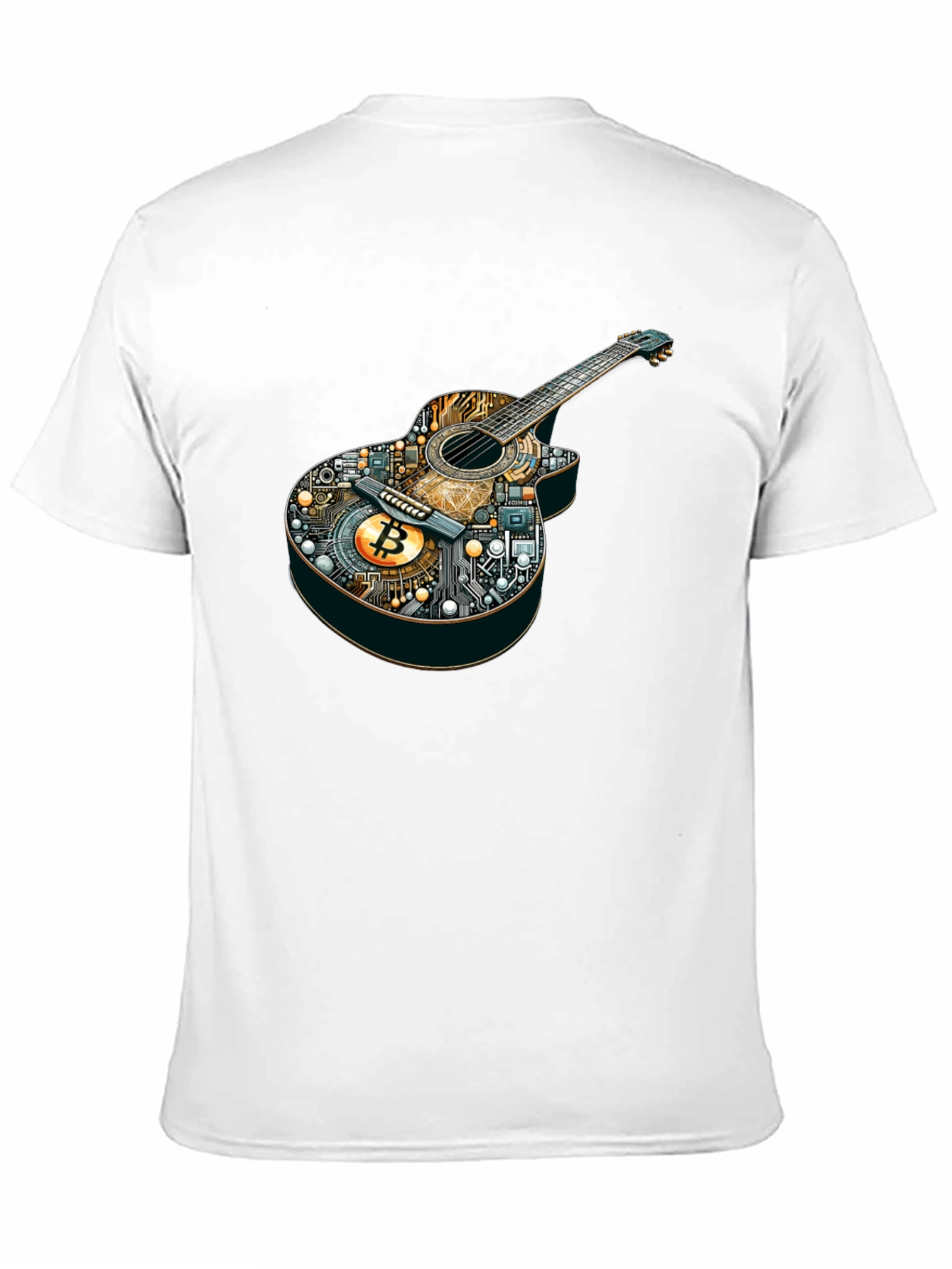 Bitcoin Guitar Graphic Tee - Music & Crypto Fusion