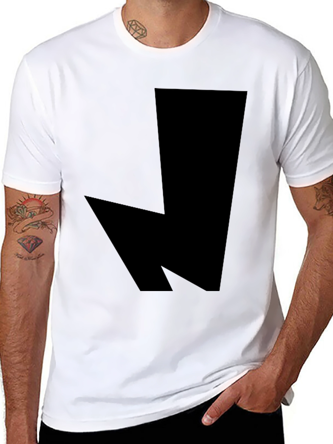 Abstract Geometric Black Graphic Tee