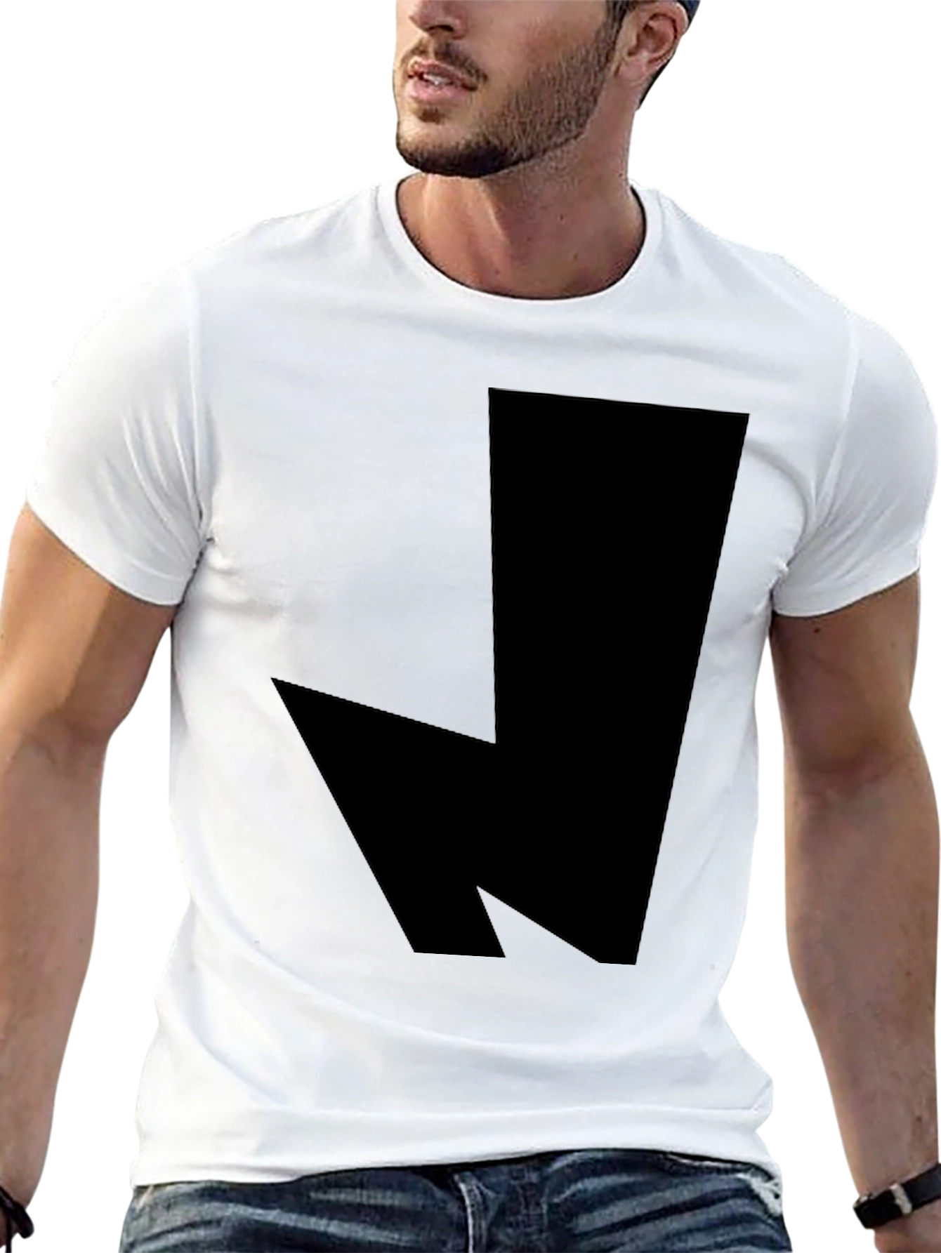 Abstract Geometric Black Graphic Tee