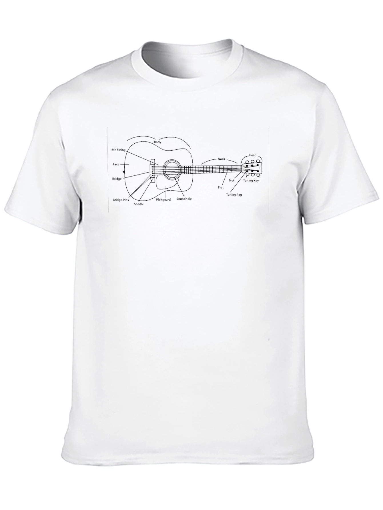 Guitar Parts Diagram Graphic T-Shirt