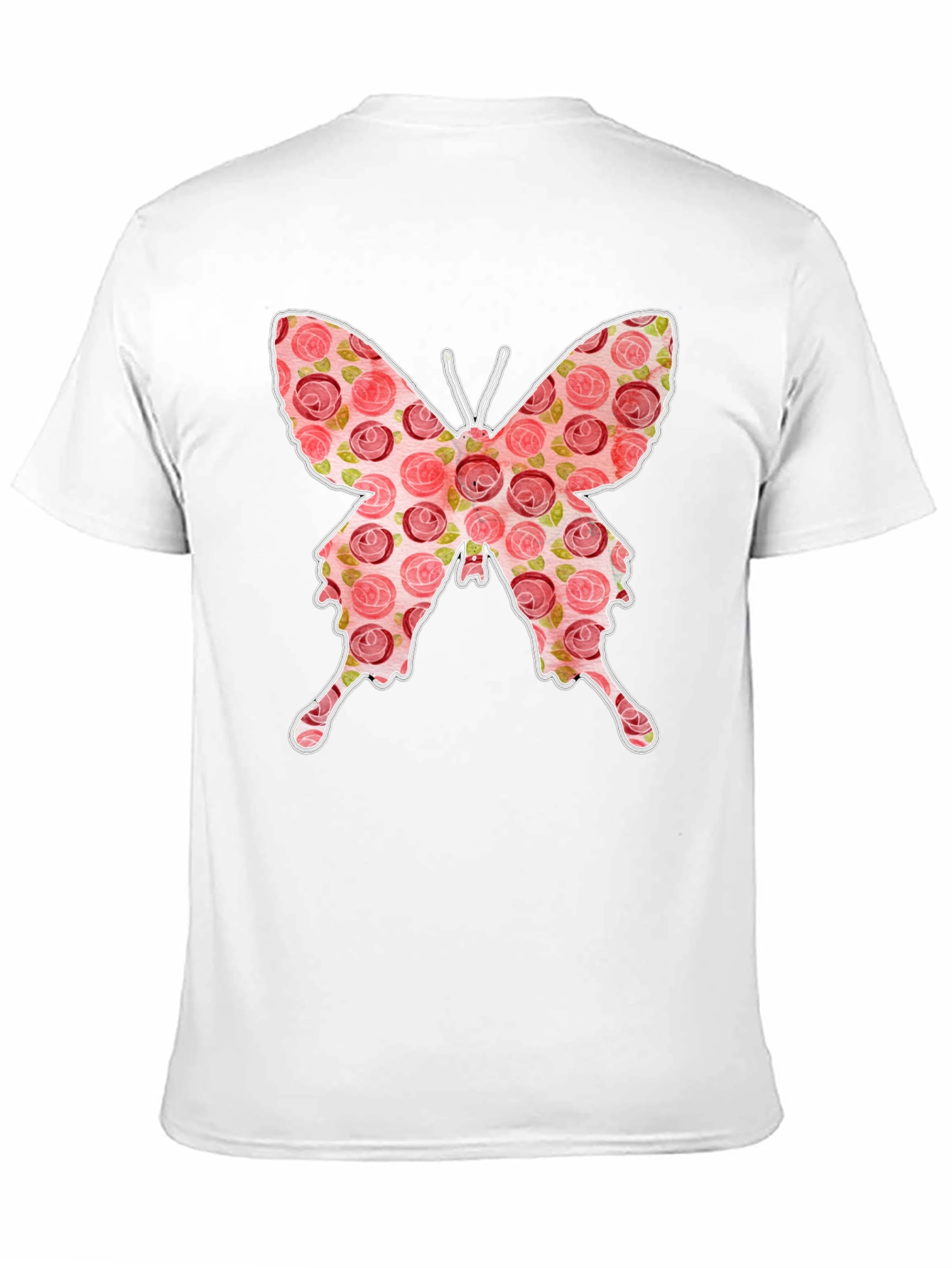 Floral Butterfly Graphic Tee - Stylish Black T-Shirt