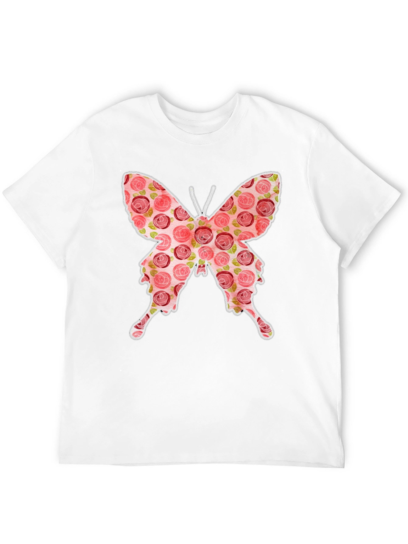 Floral Butterfly Graphic Tee - Stylish Black T-Shirt