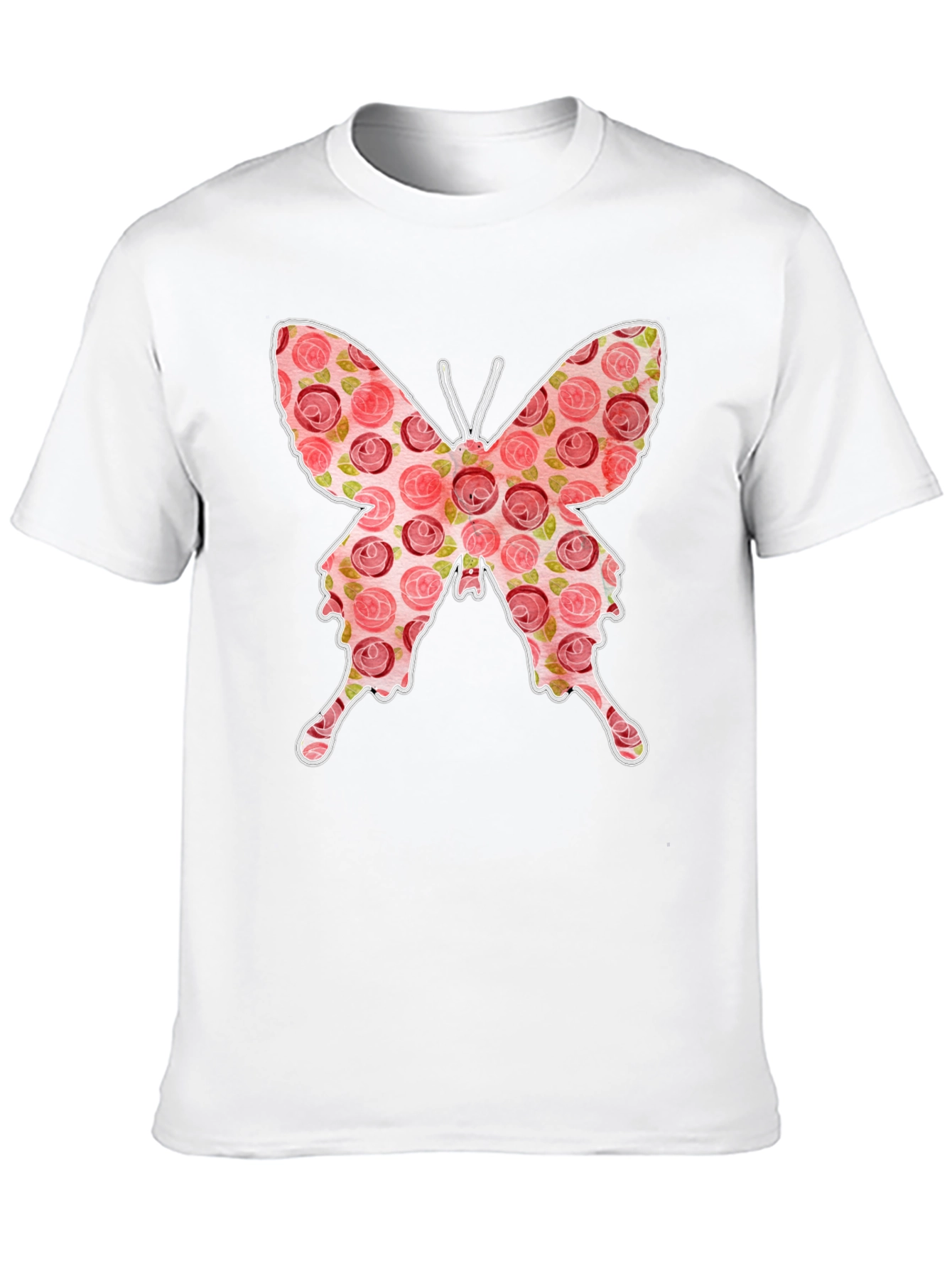 Floral Butterfly Graphic Tee - Stylish Black T-Shirt