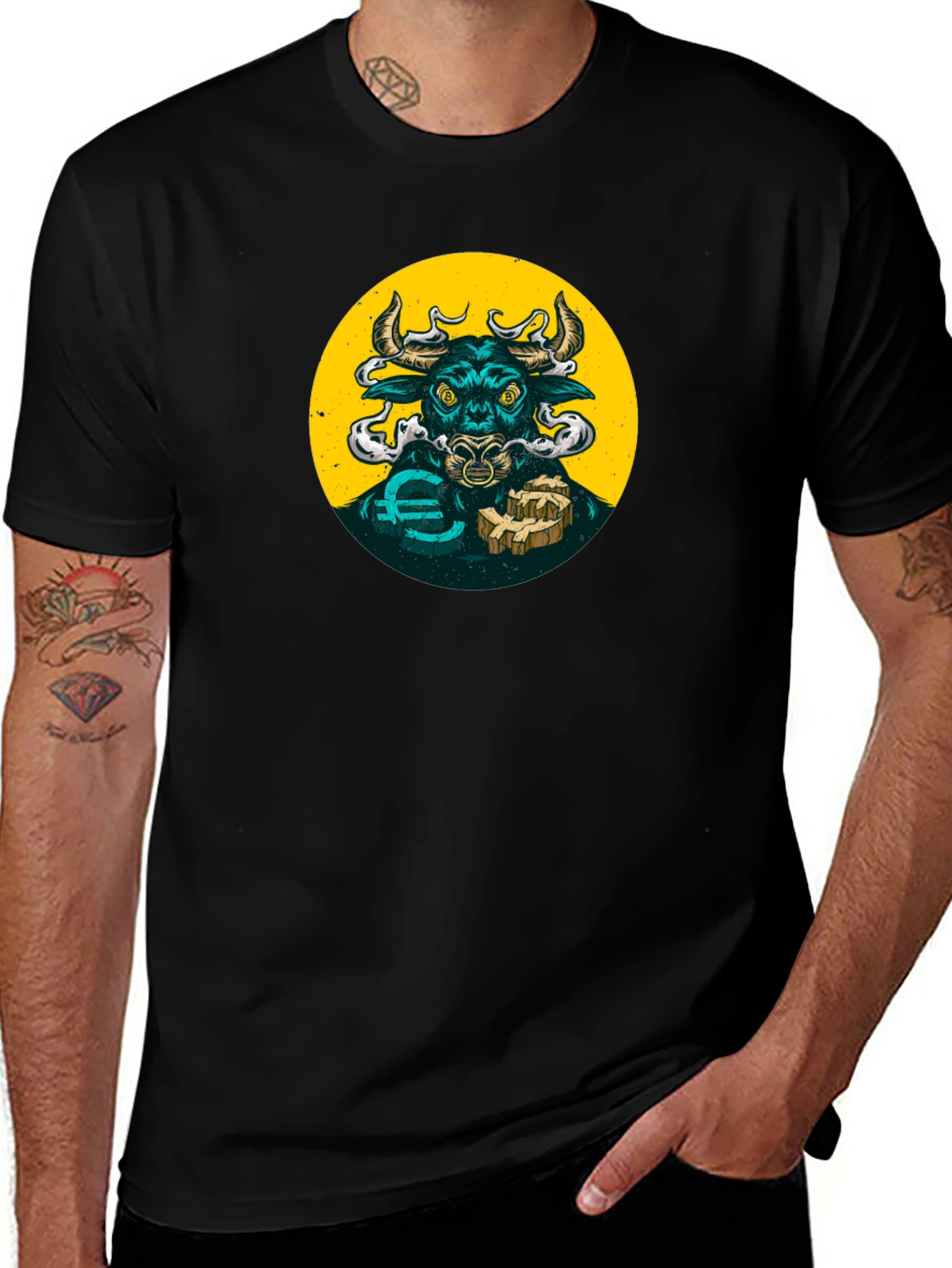 Bull Crypto T-Shirt - Black Graphic Tee