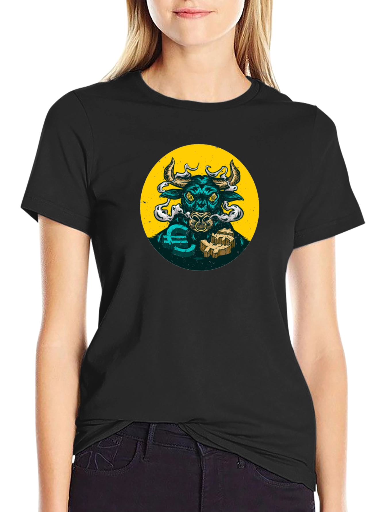 Bull Crypto T-Shirt - Black Graphic Tee