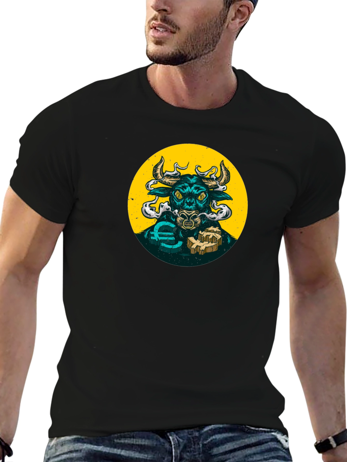 Bull Crypto T-Shirt - Black Graphic Tee