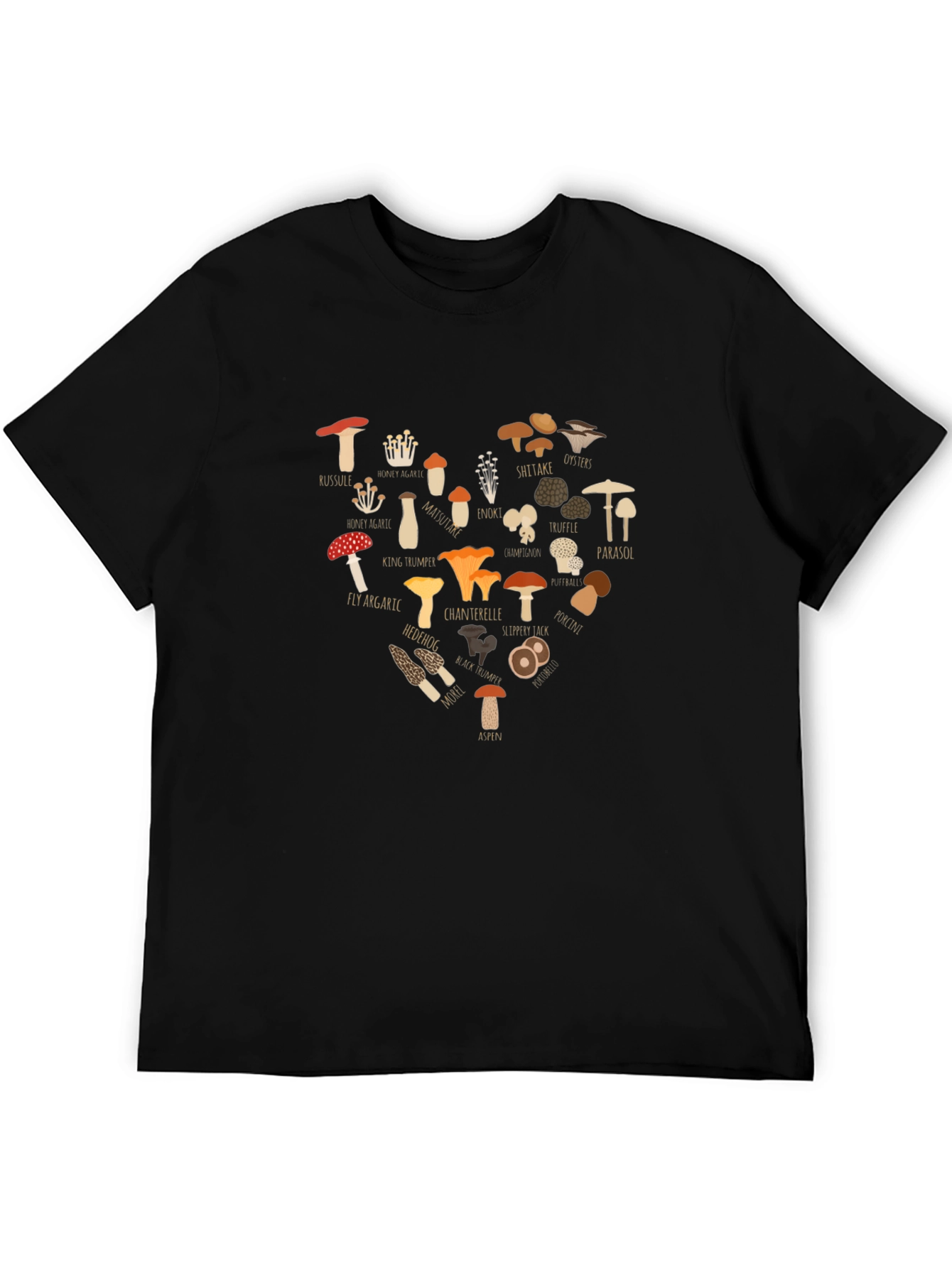 Mushroom Heart Graphic T-Shirt - Fungi Lover Tee