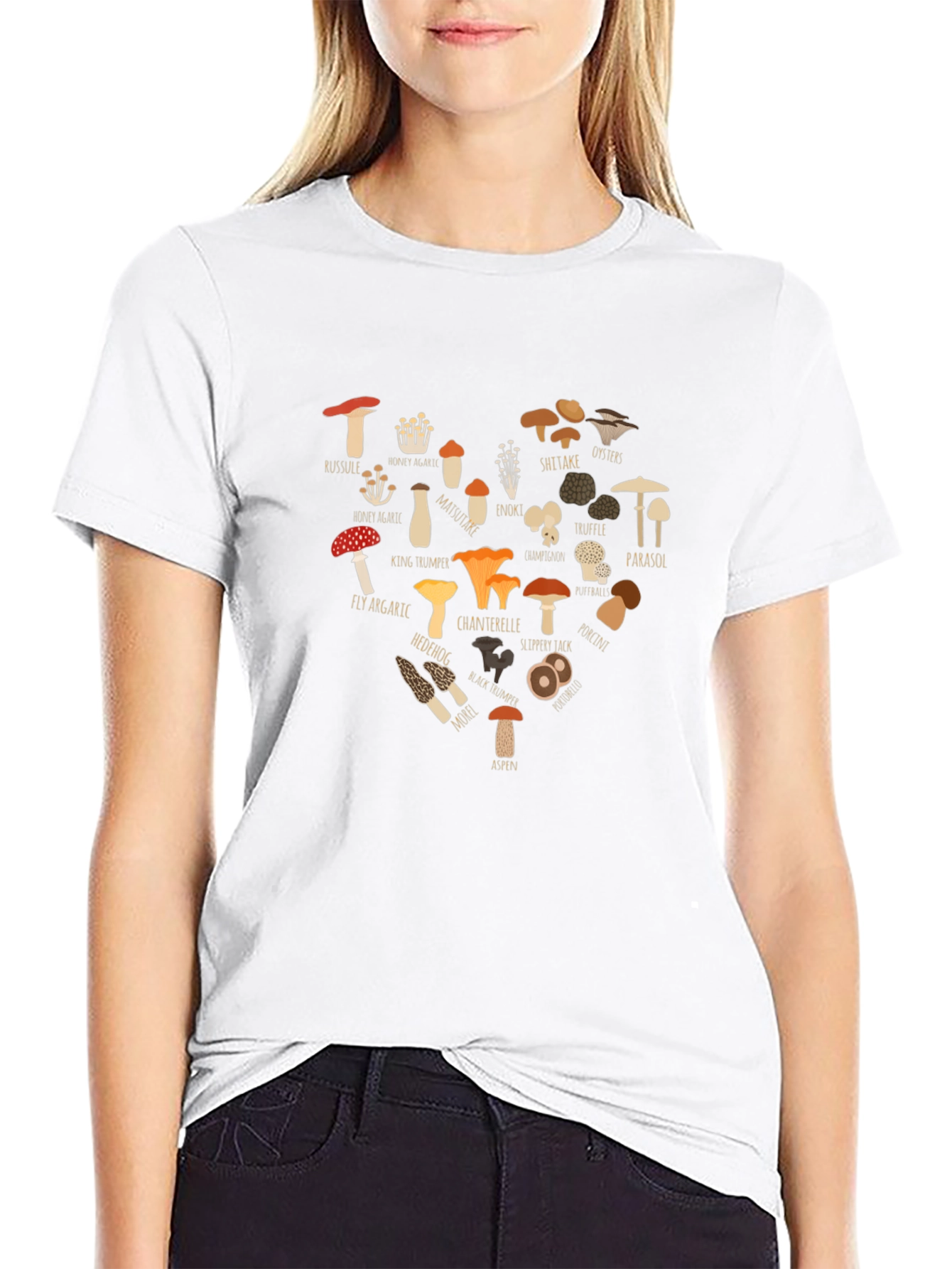 Mushroom Heart Graphic T-Shirt - Fungi Lover Tee