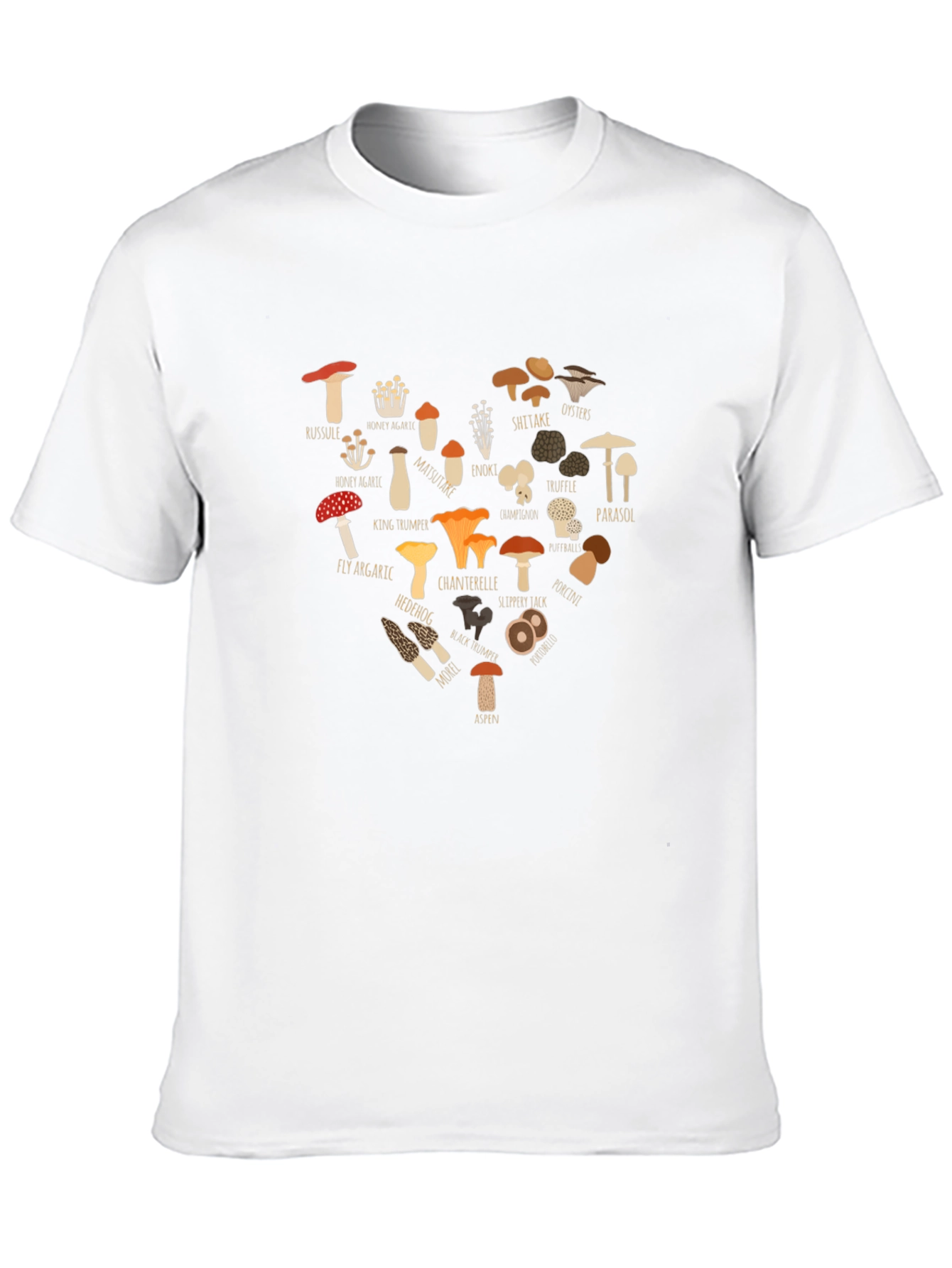 Mushroom Heart Graphic T-Shirt - Fungi Lover Tee