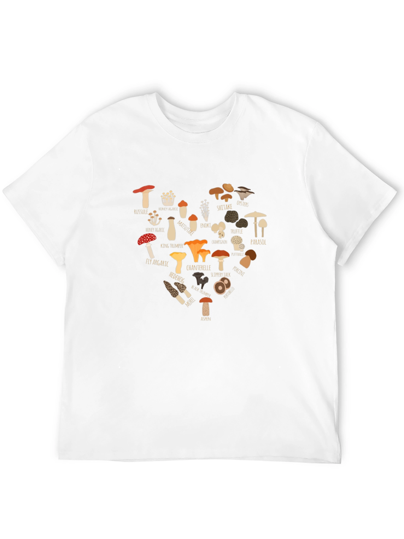 Mushroom Heart Graphic T-Shirt - Fungi Lover Tee
