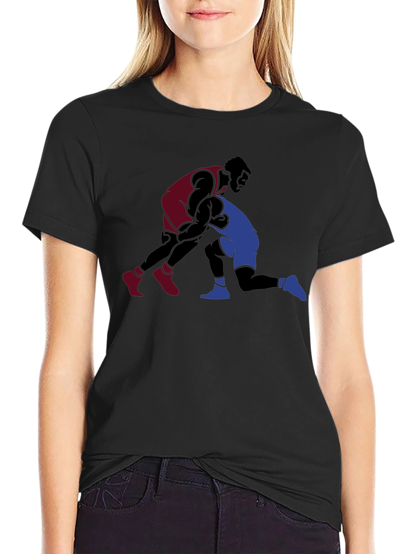 Wrestling Graphic Black T-Shirt