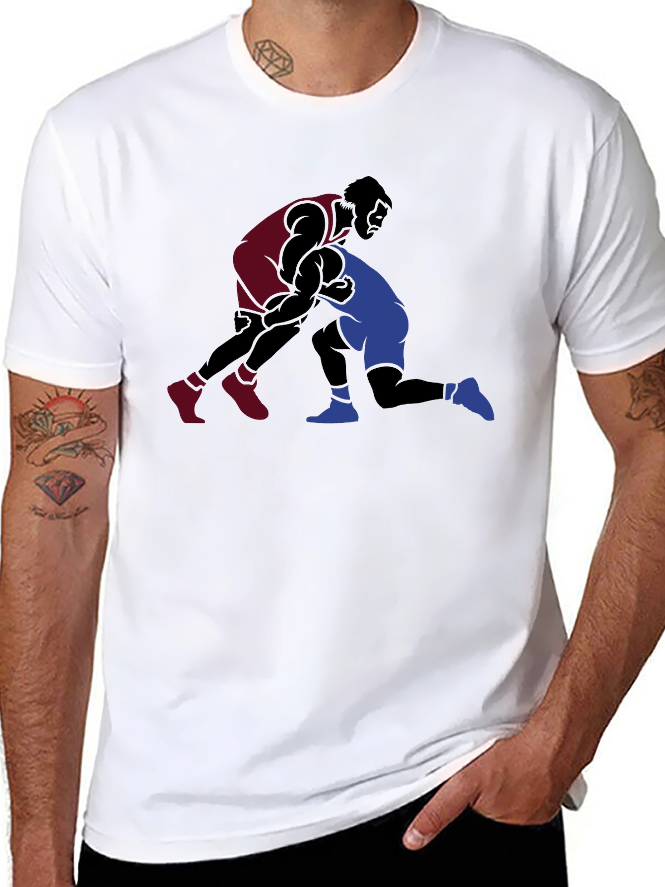 Wrestling Graphic Black T-Shirt