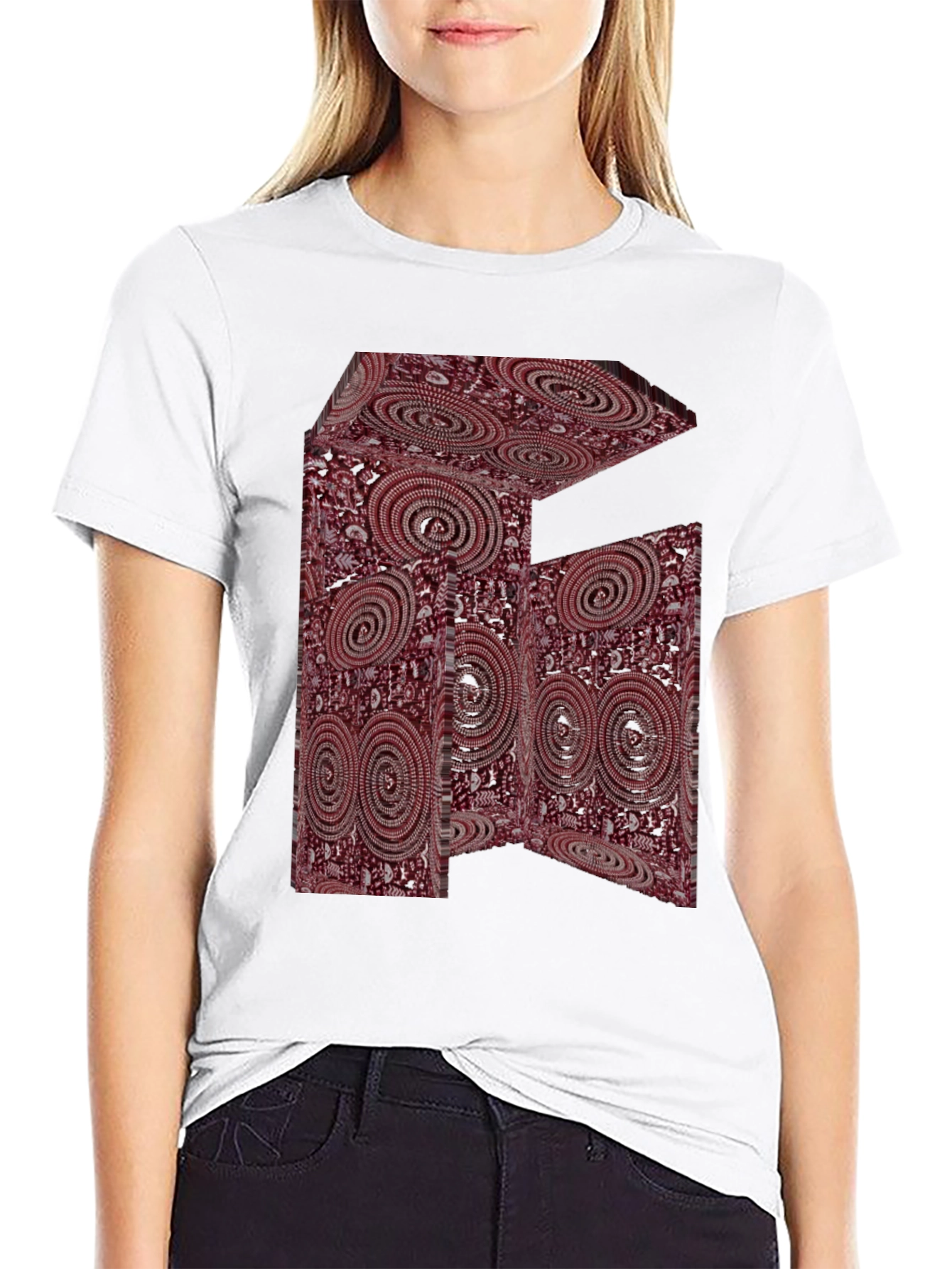 Abstract Swirl Design Black T-Shirt