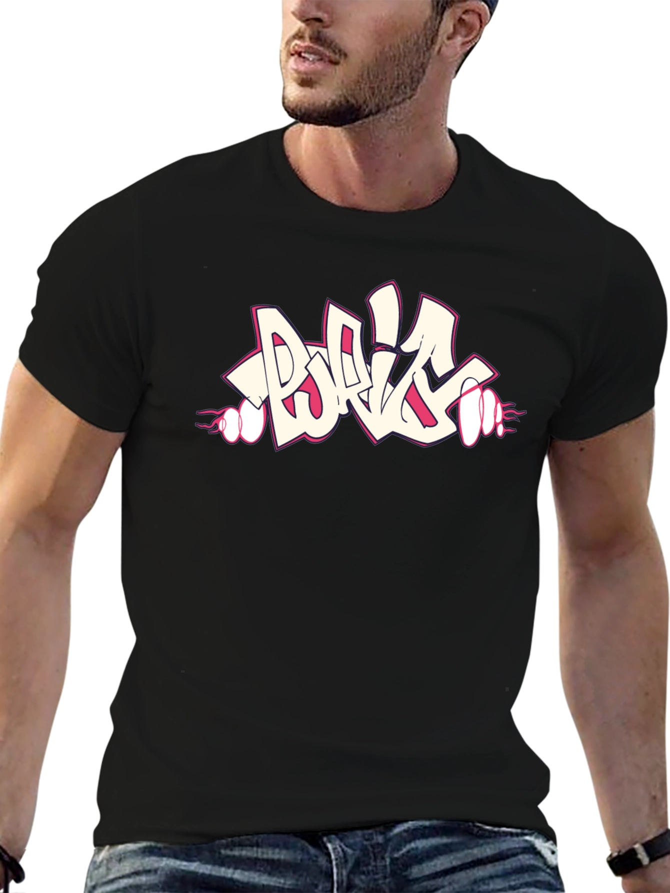 Cool Graphic Print Black T-Shirt
