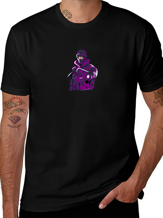 Mens Black T-shirt with Ninja Graphic