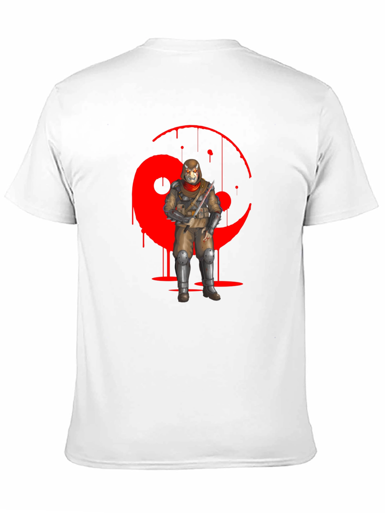 Red Yin Yang Ninja Graphic Black T-Shirt
