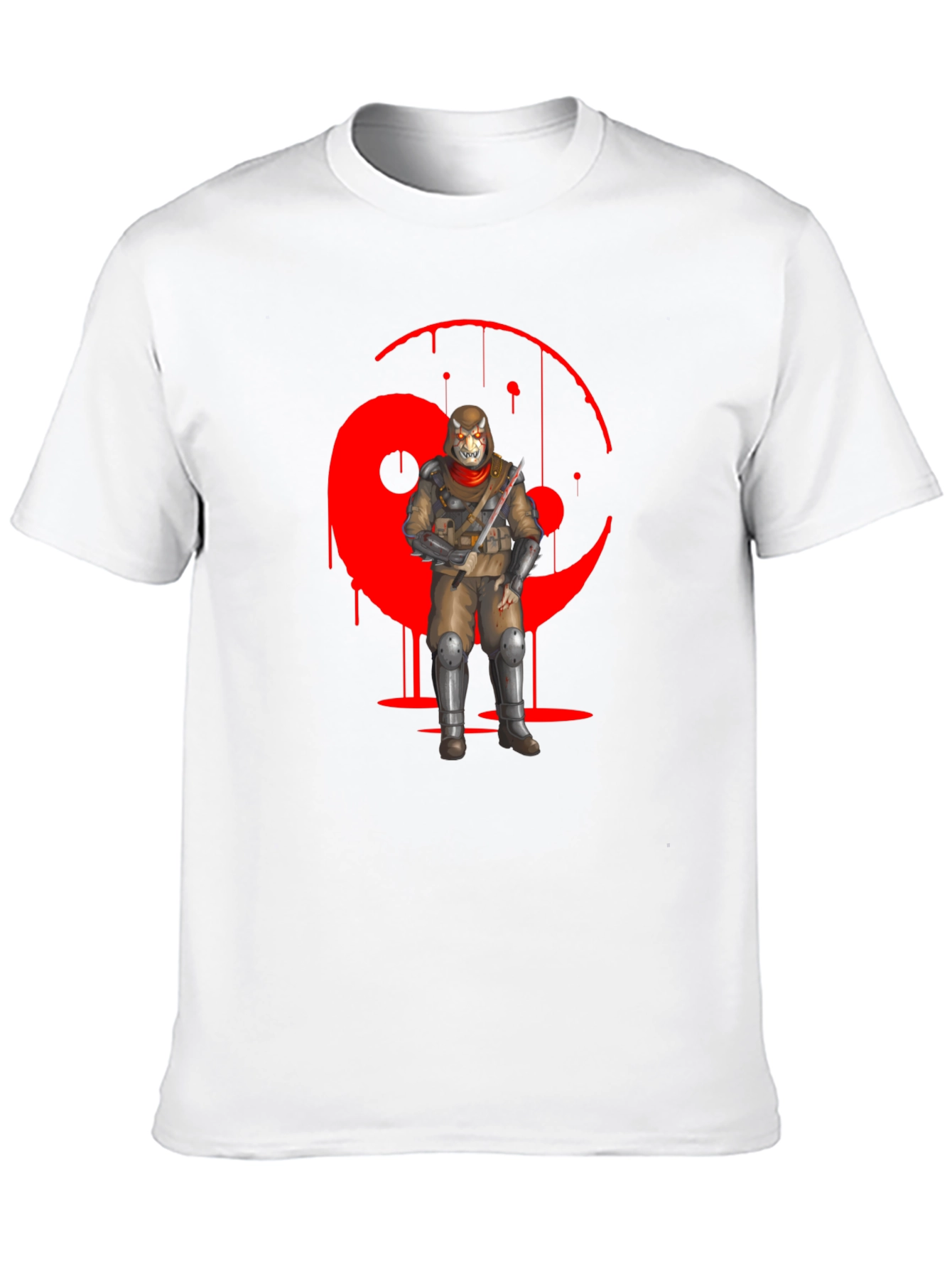 Red Yin Yang Ninja Graphic Black T-Shirt