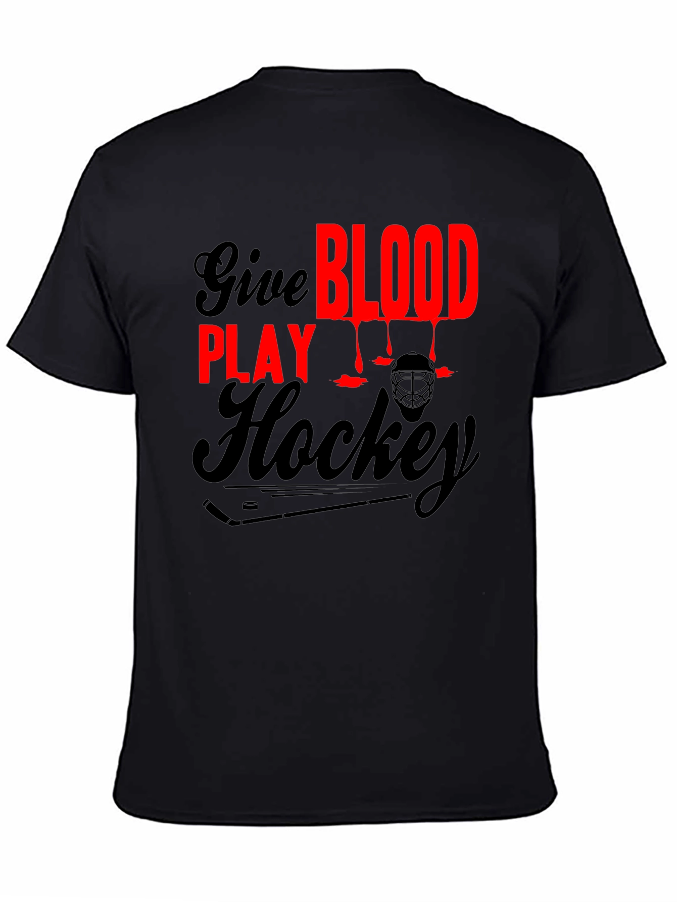 Give Blood Play Hockey Graphic T-Shirt