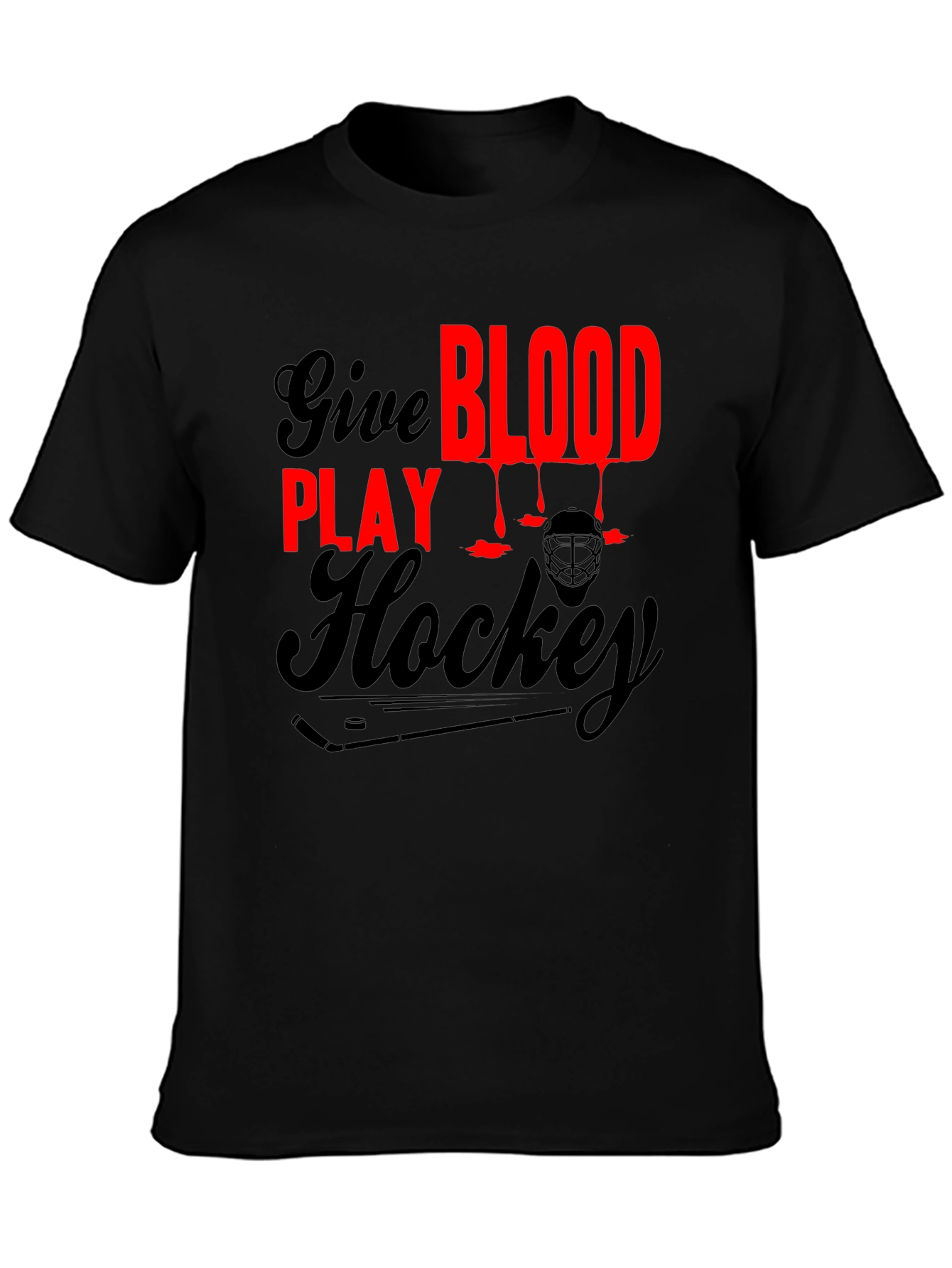 Give Blood Play Hockey Graphic T-Shirt