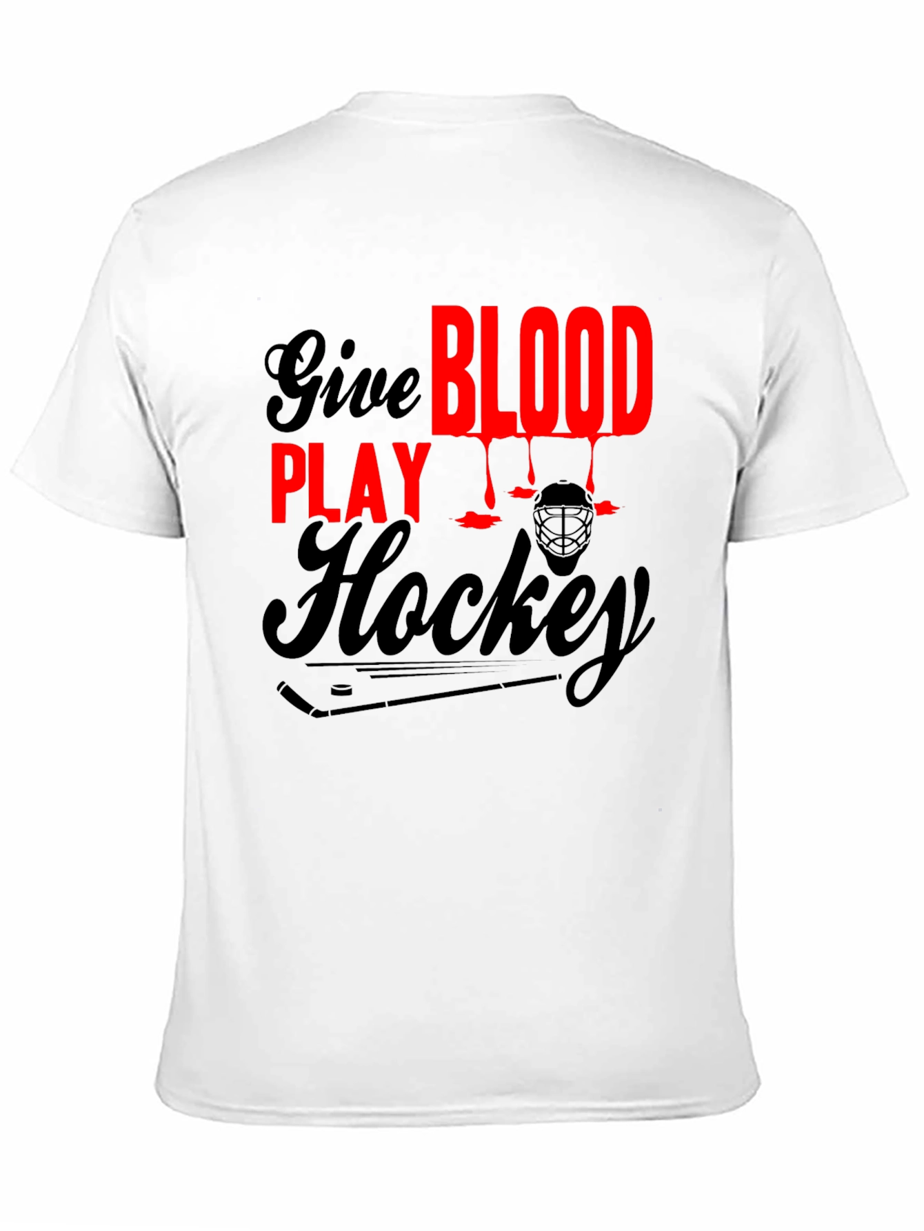Give Blood Play Hockey Graphic T-Shirt