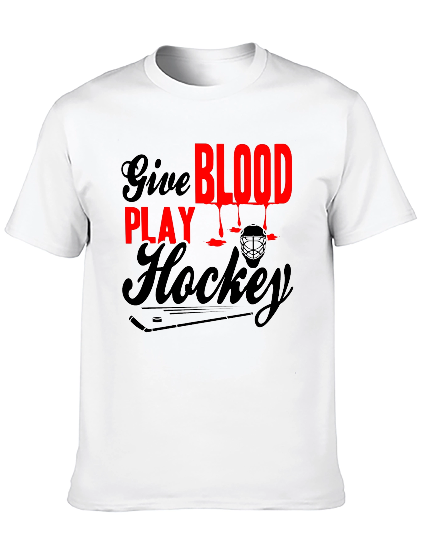 Give Blood Play Hockey Graphic T-Shirt