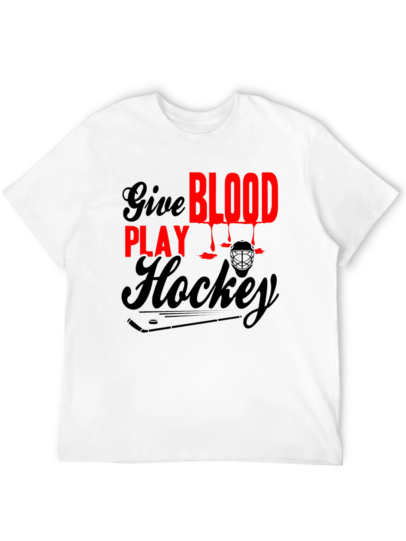 Give Blood Play Hockey Graphic T-Shirt