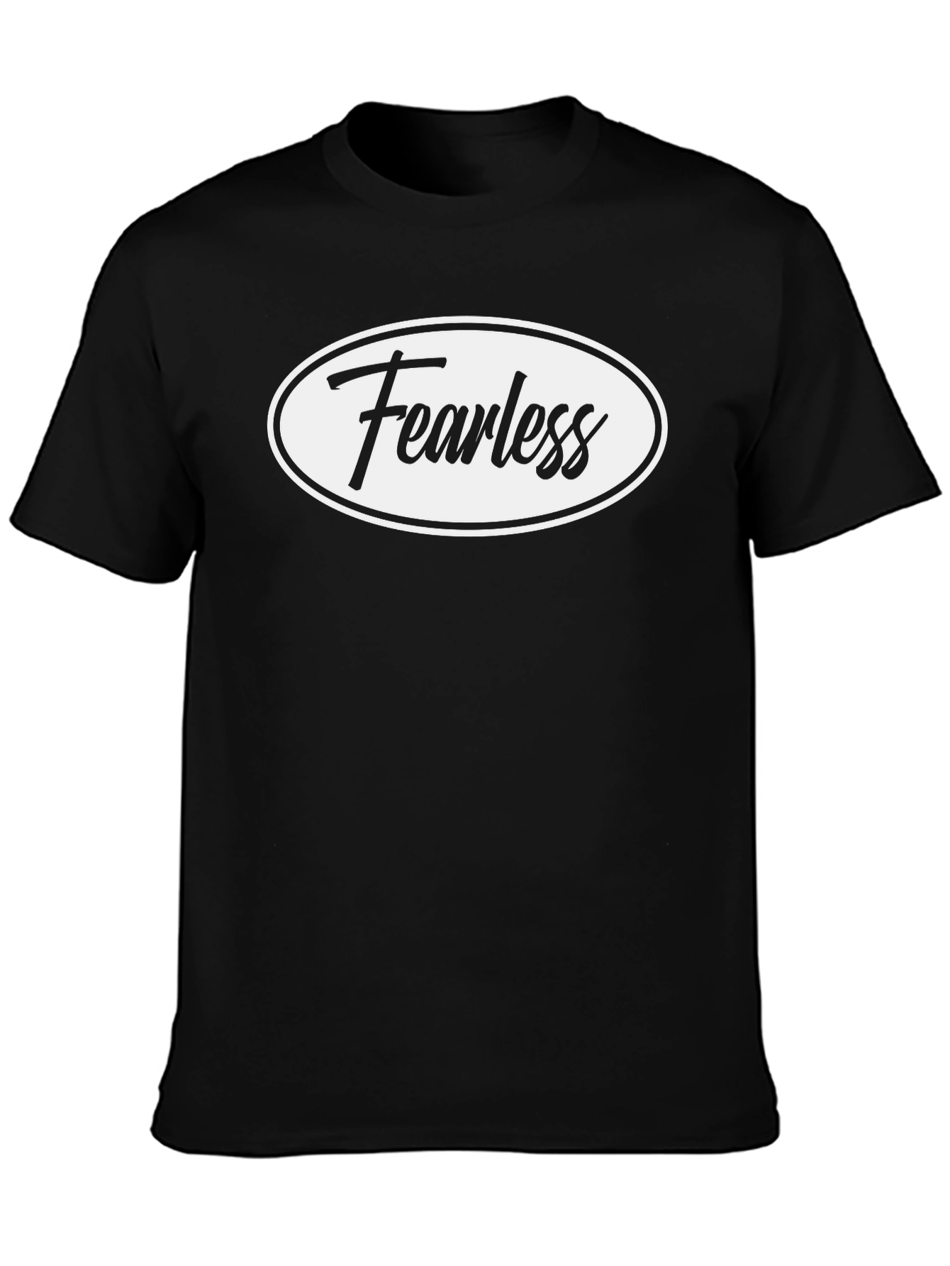 Fearless Black Graphic Tee - Stylish Crew Neck