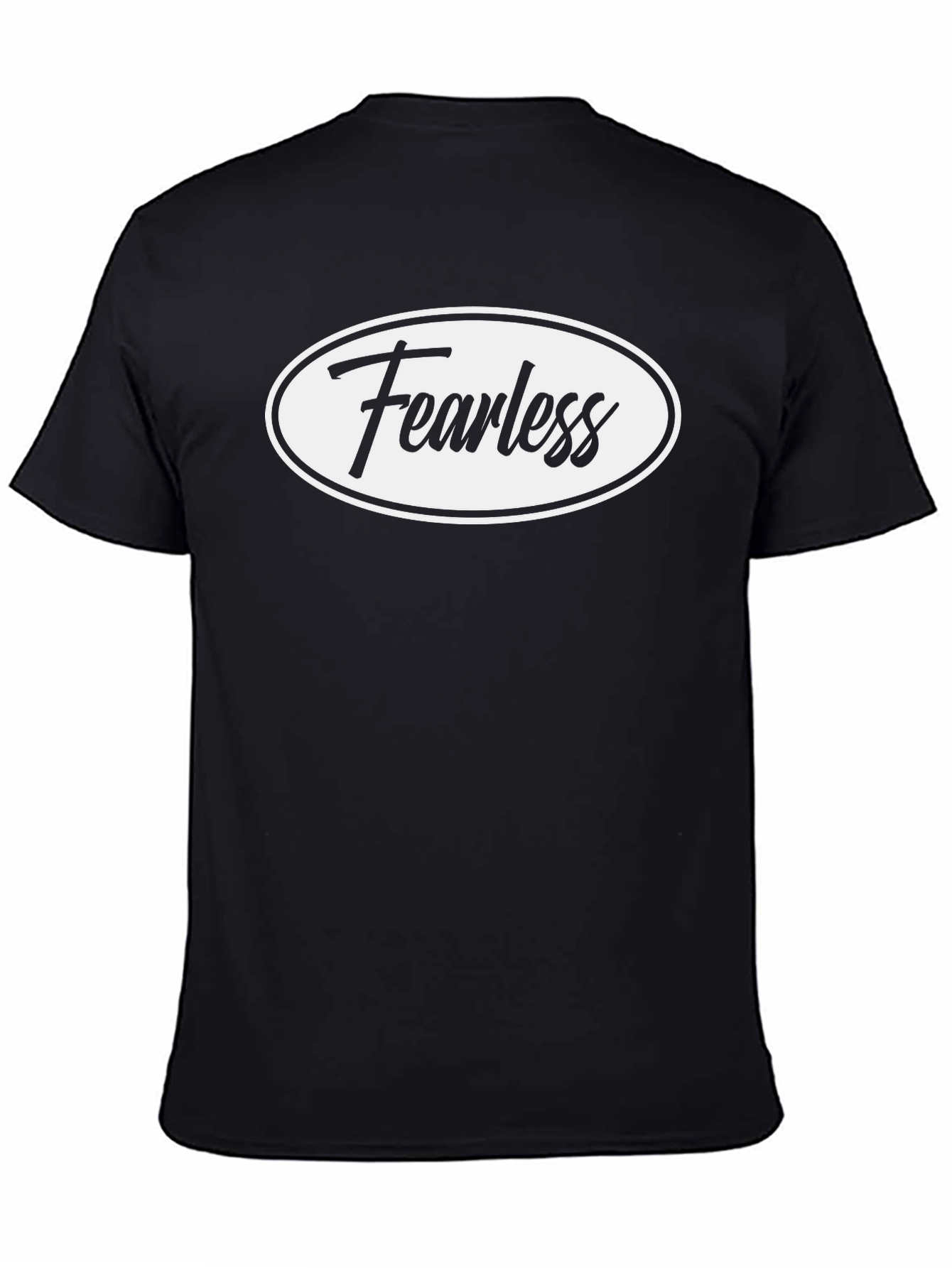 Fearless Black Graphic Tee - Stylish Crew Neck