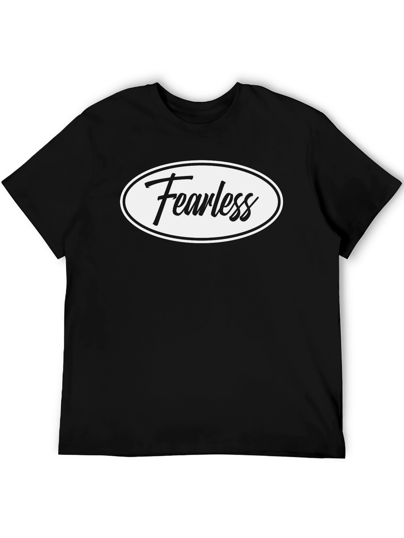 Fearless Black Graphic Tee - Stylish Crew Neck