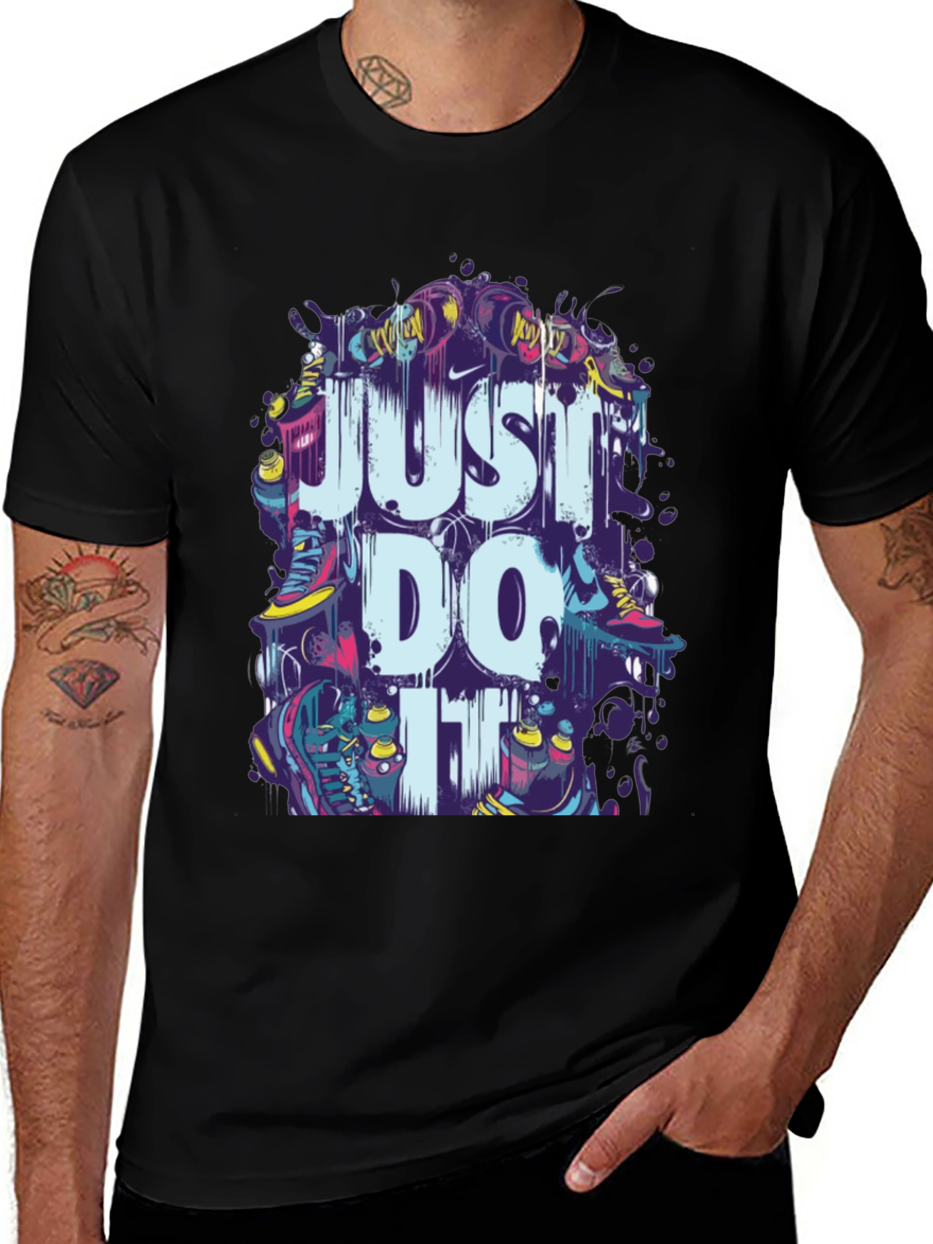 Just Do It Mens Graphic Tee - Black