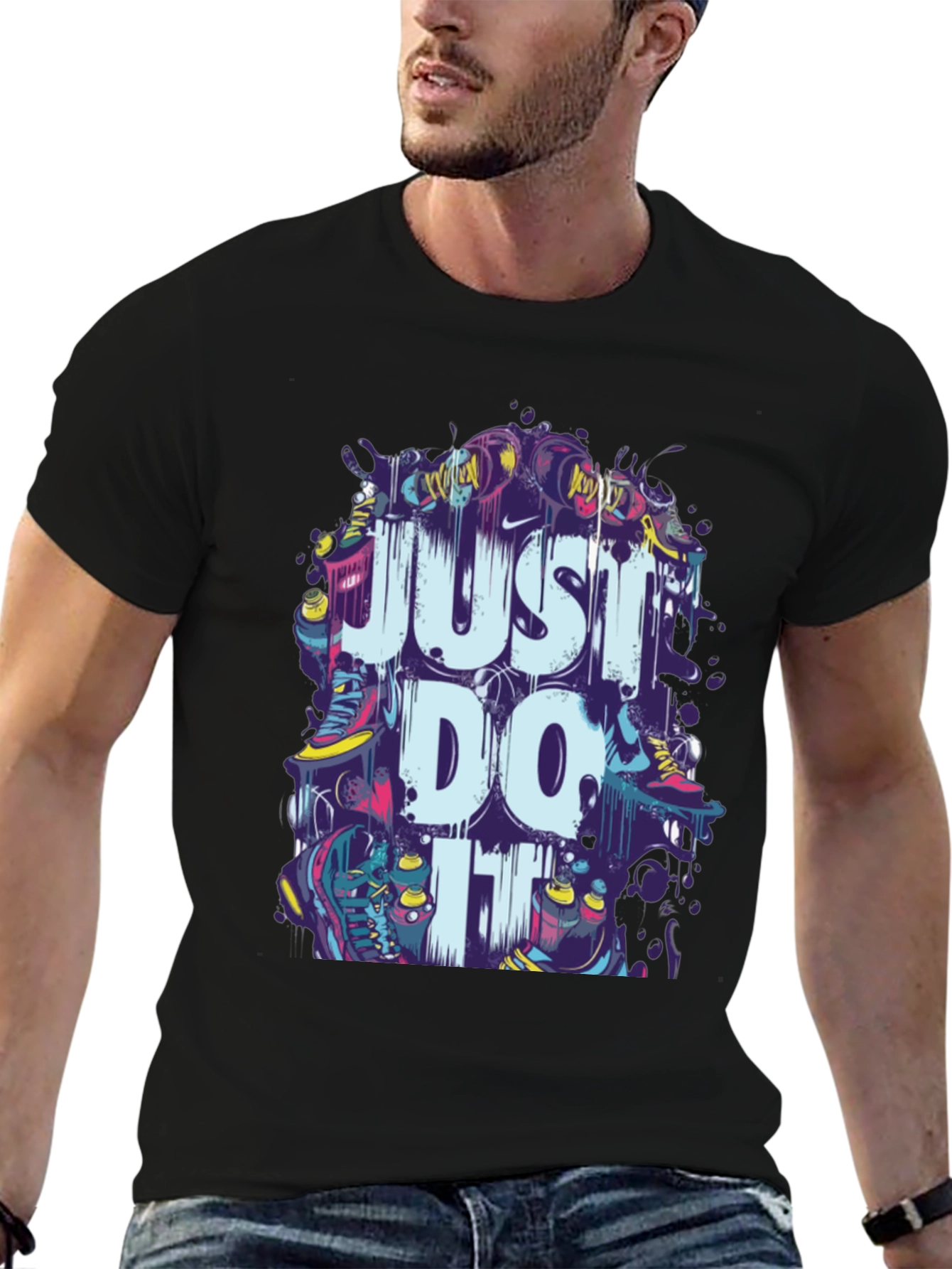 Just Do It Mens Graphic Tee - Black