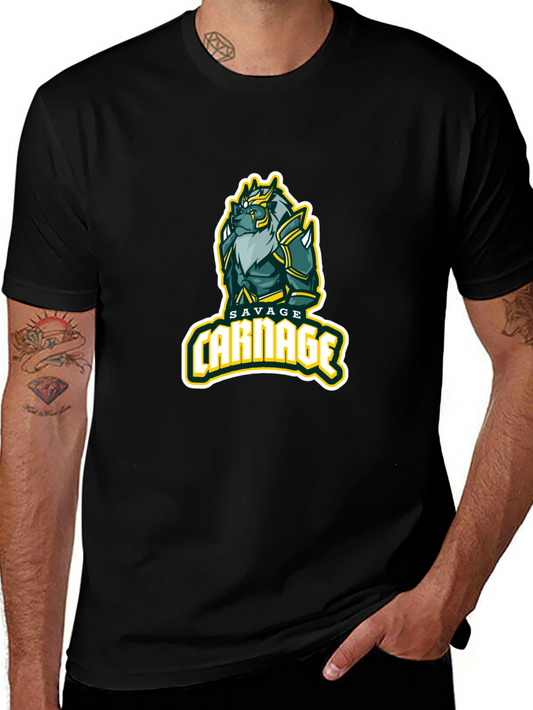 Savage Carnage Graphic Tee - Black Cotton Comfort