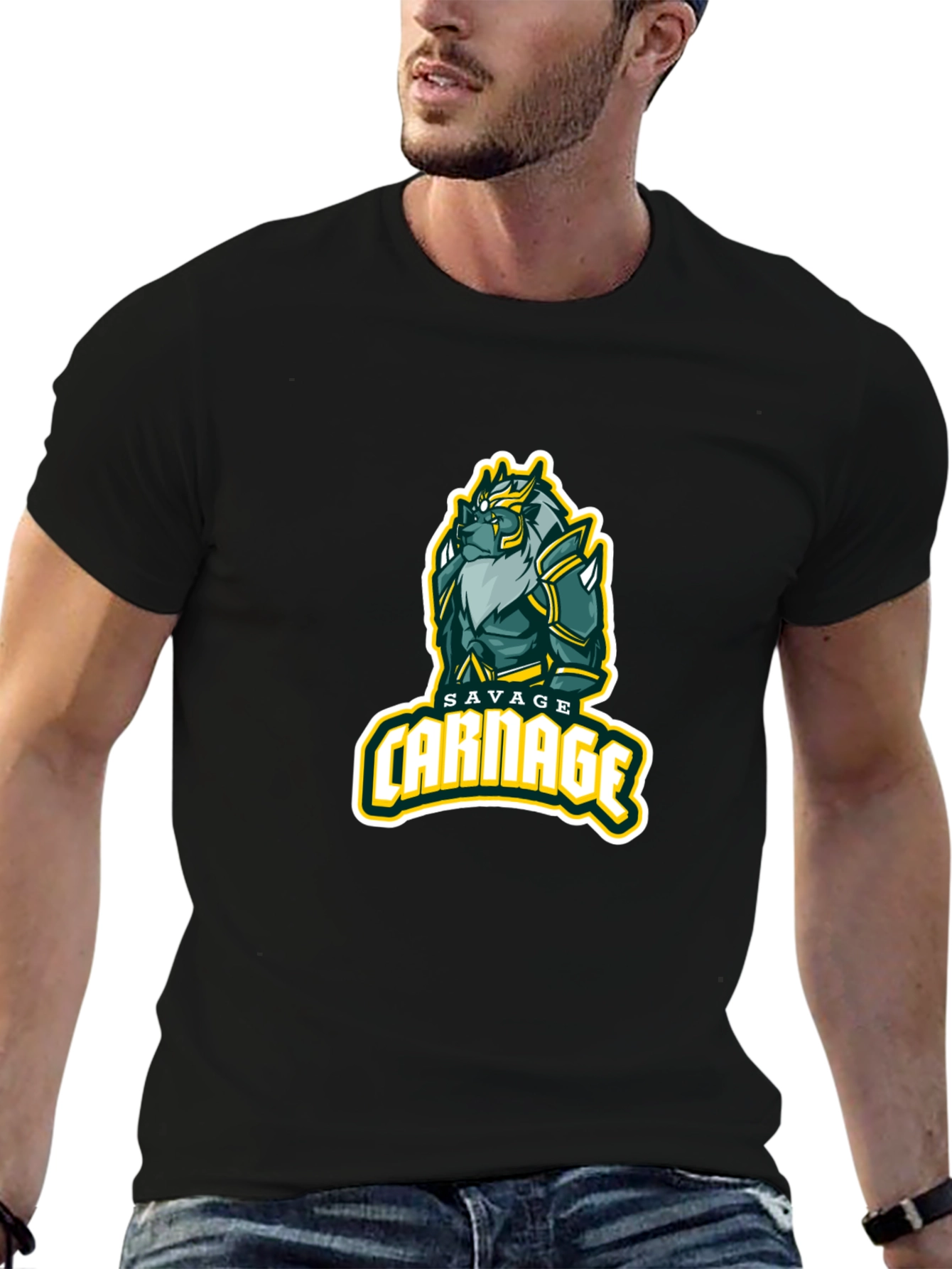 Savage Carnage Graphic Tee - Black Cotton Comfort